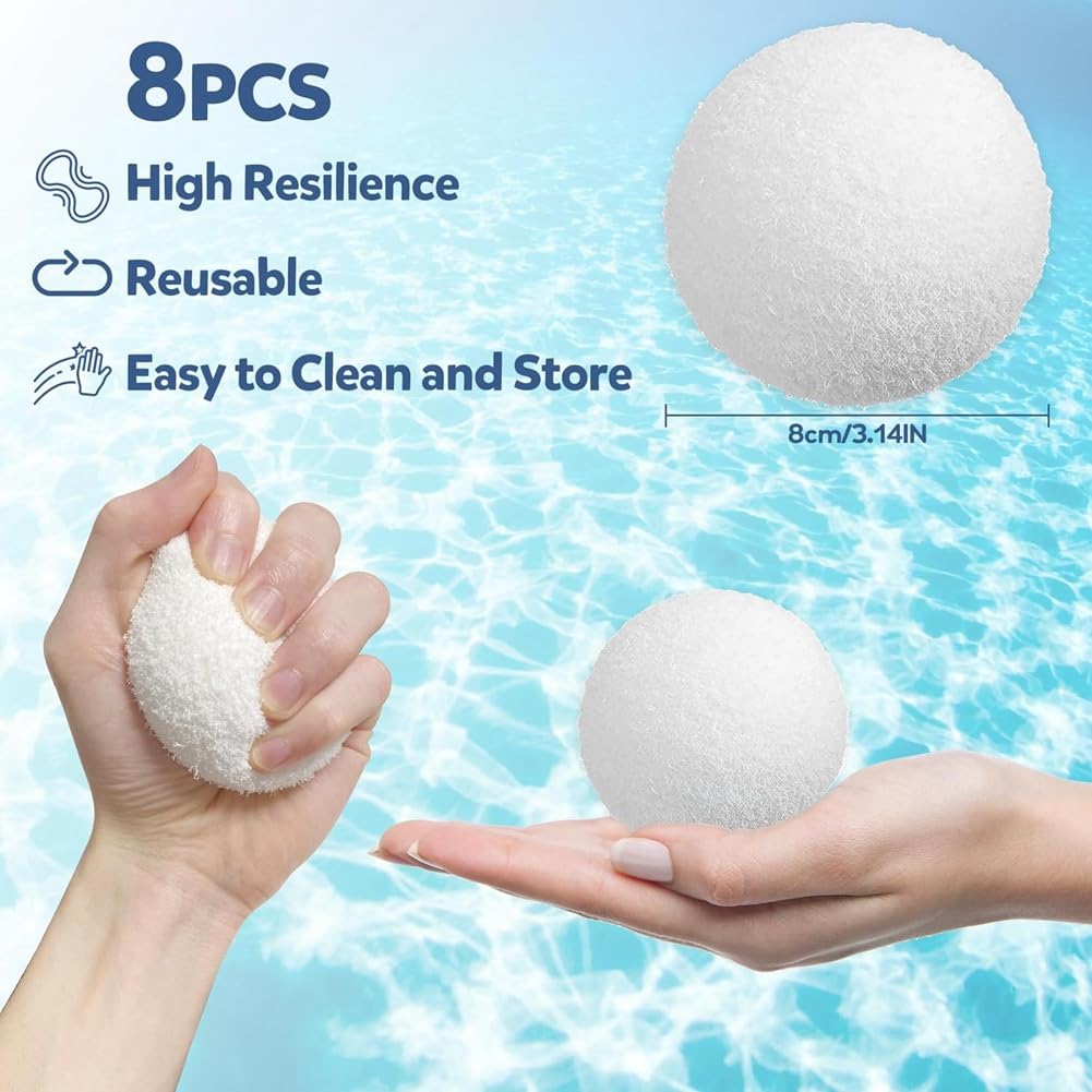 Per una pulizia efficiente con palline di spugna riutilizzabili per piscine, spa e bagni (6 pezzi