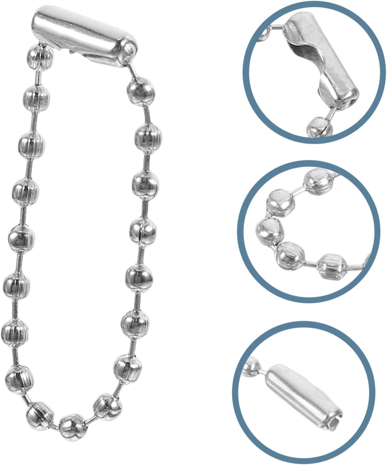 HOMSFOU 100pcs Chain Connectors for Crafts Bead Chains for Keychains Pet Tags and Decorative Items for Creative Projects