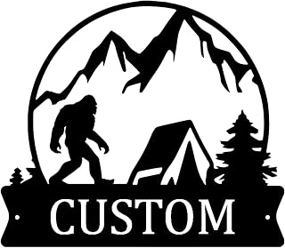 Personalized Bigfoot Metal Outdoor Decor,Big Foot Sasquatch Gifts for Men/Women,Custom Metal Sign Bigfoot Silhouette Statues for Yard Art, Patio, Lawn, Forests, Garden Decor, Yard Display, Garden Deco