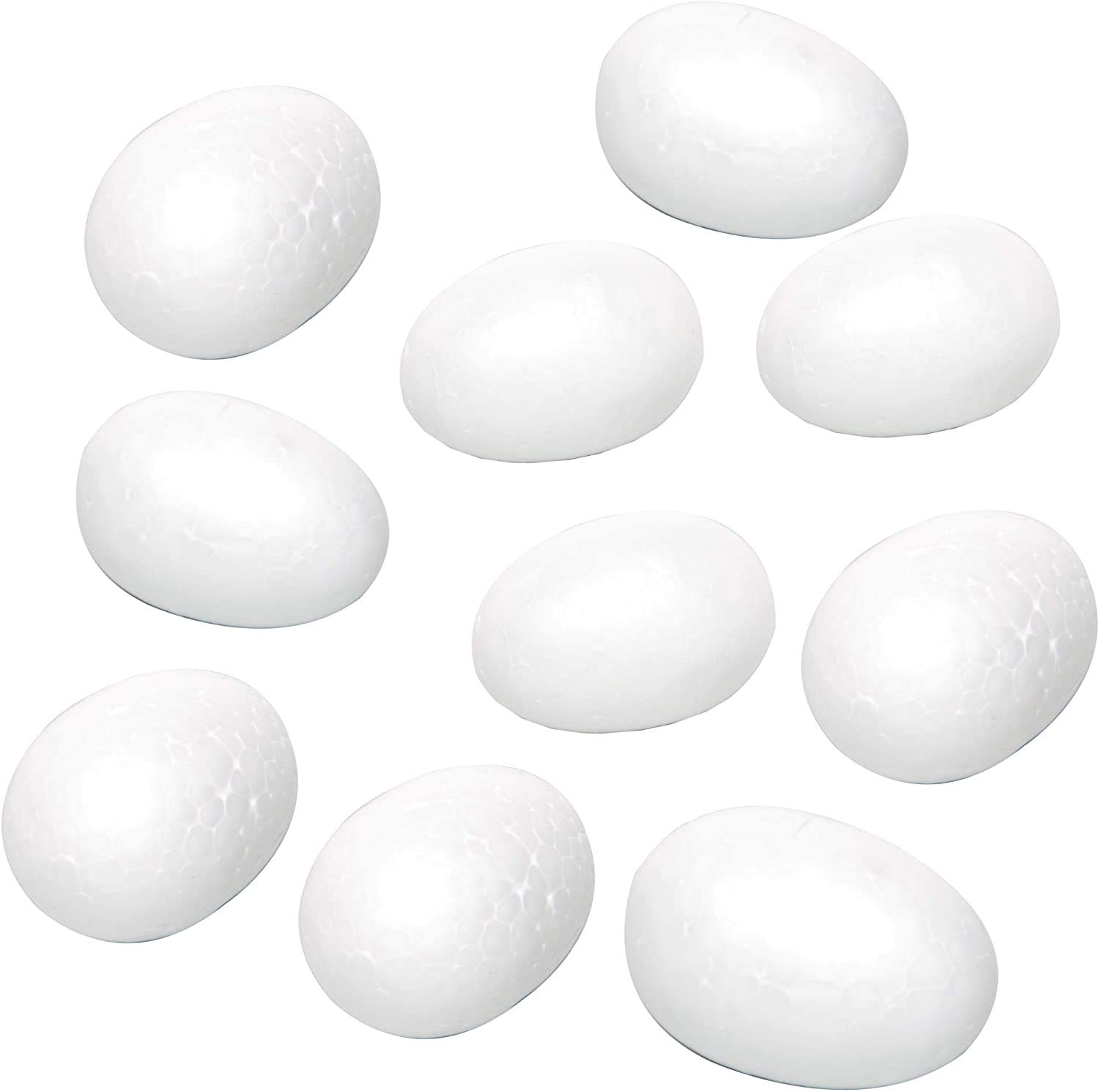 Lexicon Select Large Polystyrene Eggs - 7.8Cm - Pack Of 10 - Paint Or Decorate Your Own Easter Eggs, Decorations And More With Hints & Tips Guide