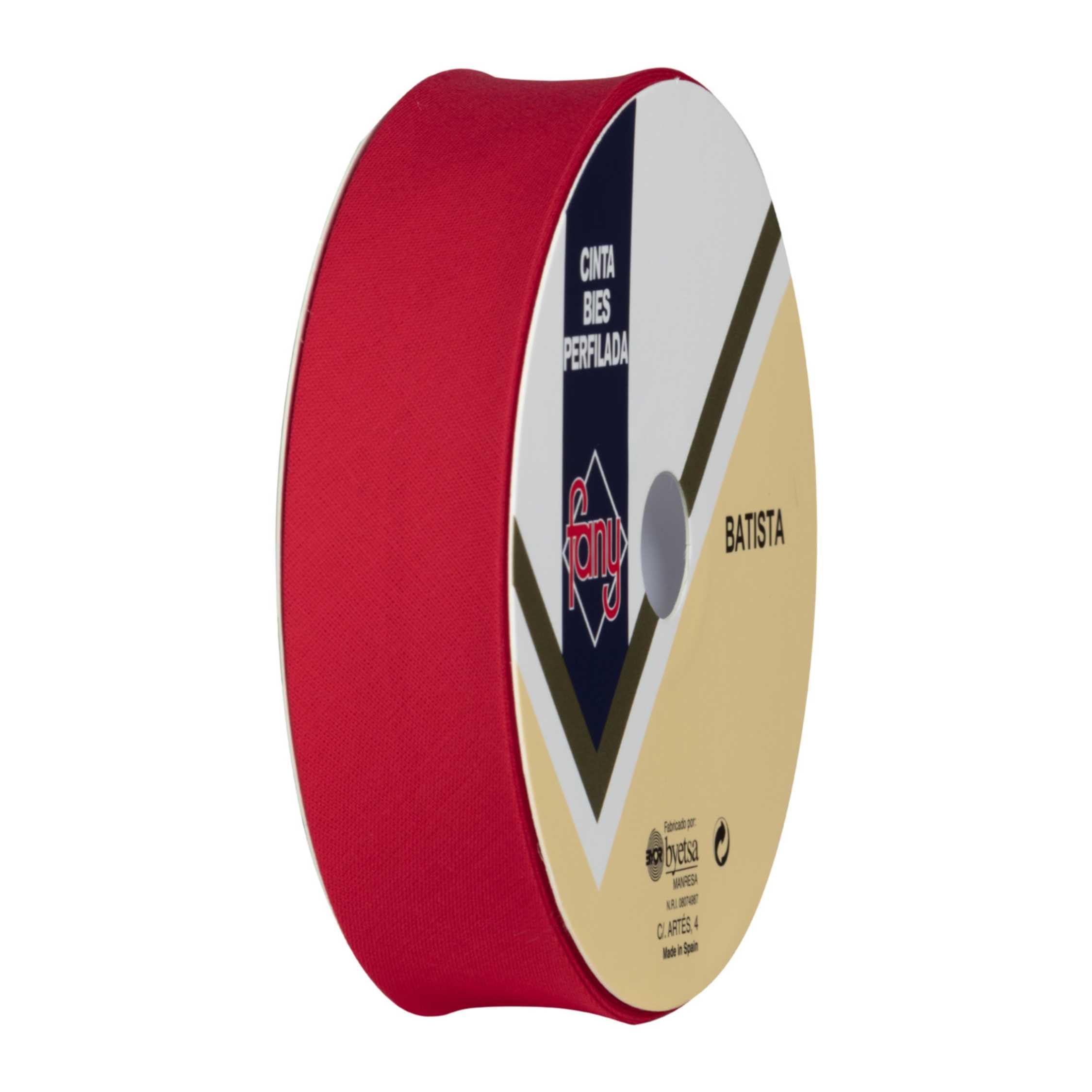 Discover Lifestyle & Fashion Fabrics Bias Binding Tape Polycotton Poly Cotton Sewing Piping Bunting Decorative Trim Edging Hemming Huge Colour Range | 18mm Wide (25 Metre Roll, Red) — image 1