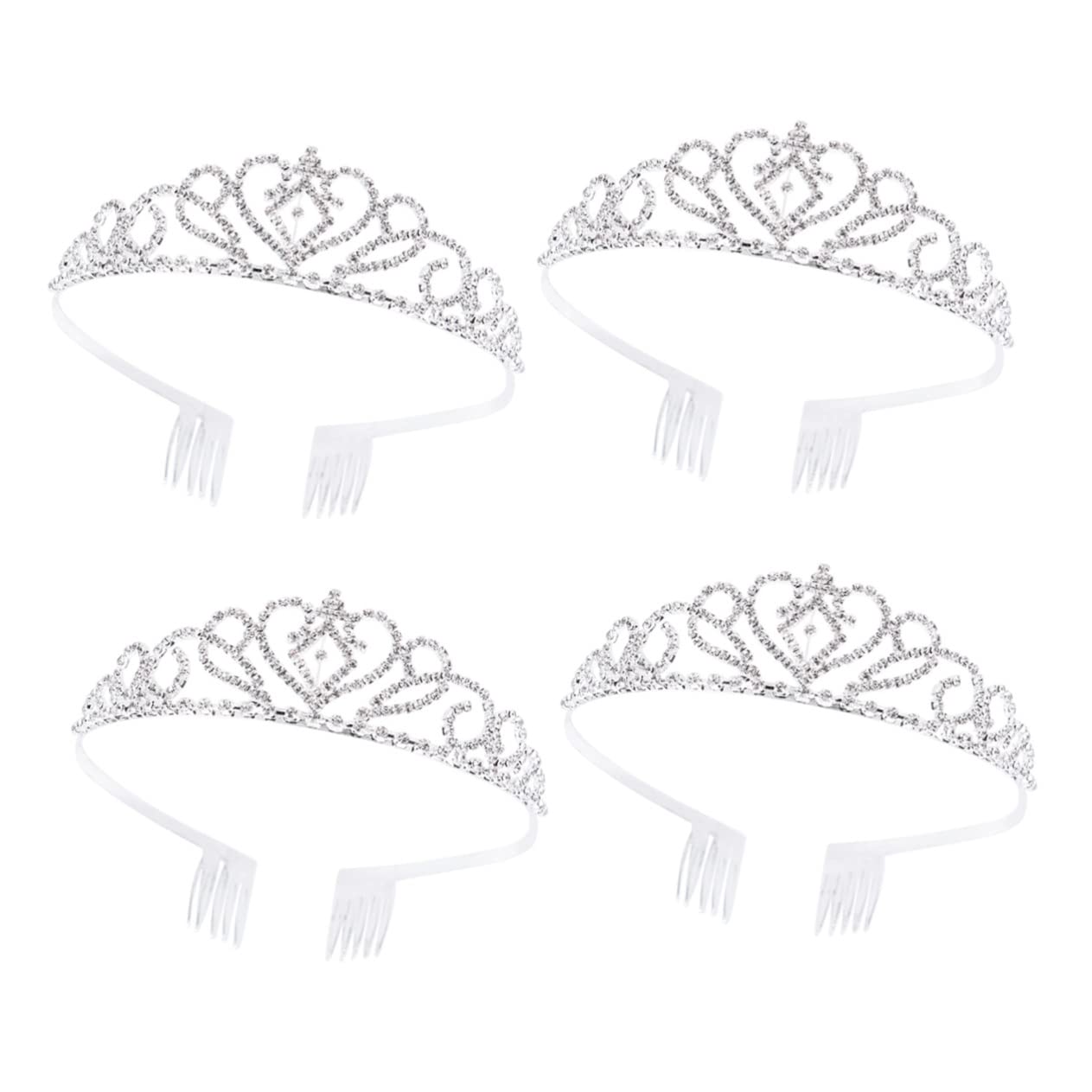 FRCOLOR 4 Piezas Boda De La Vendimia Princesa De Cristal Flor De Dama De Honor Tiaras De Boda Tocado De Sirena Diamante De Imitación Disfraz De Reina Cabeza De Flor Niño