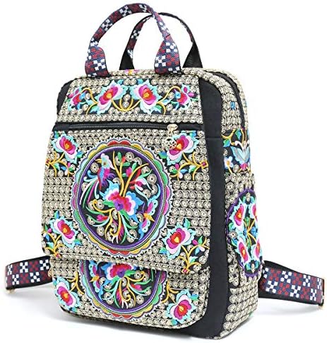Silkarea Women Small Crossbody Bag Cell Phone Purse Wallet Mini Shoulder Bags Handbags Cellphone Bag Coin Pouch (Black + Multicolor)