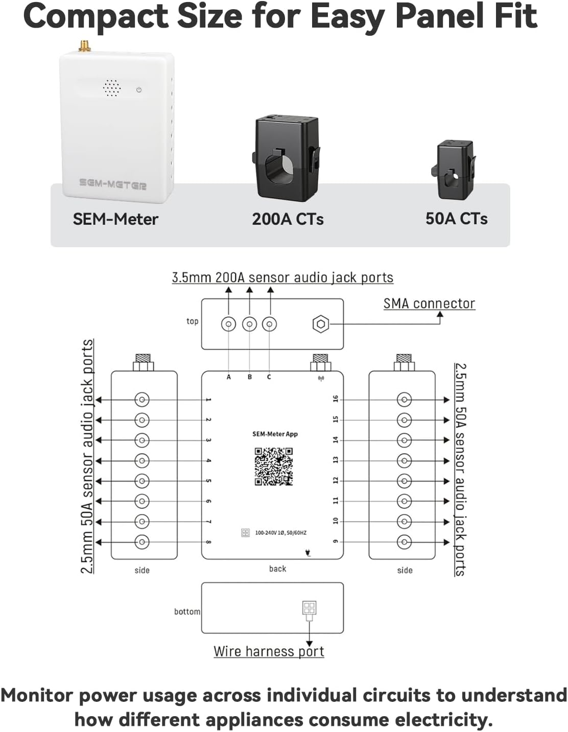 Smart Home Energy Monitor with 16 50A Circuit Level Sensors, Measure Power Usage in Real-Time, History with App (16 50A Circuit Level Sensors) - Compatible with Home Assistant - Image 9