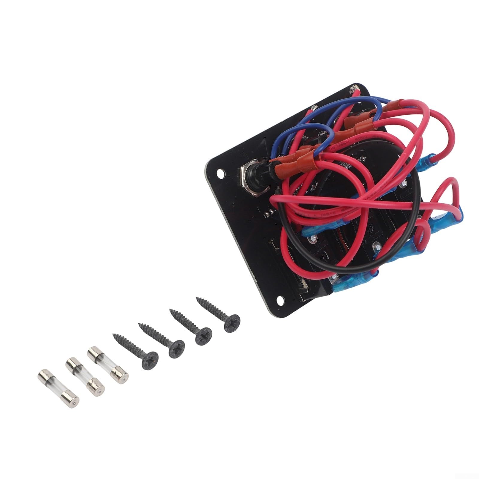 Pannello interruttori a bilanciere in metallo a 3 bande con scatola fusibili interruttore a LED per applicazioni marine e auto, impermeabile IP66 per sistemi di controllo elettrico da 12 V 24 V CC