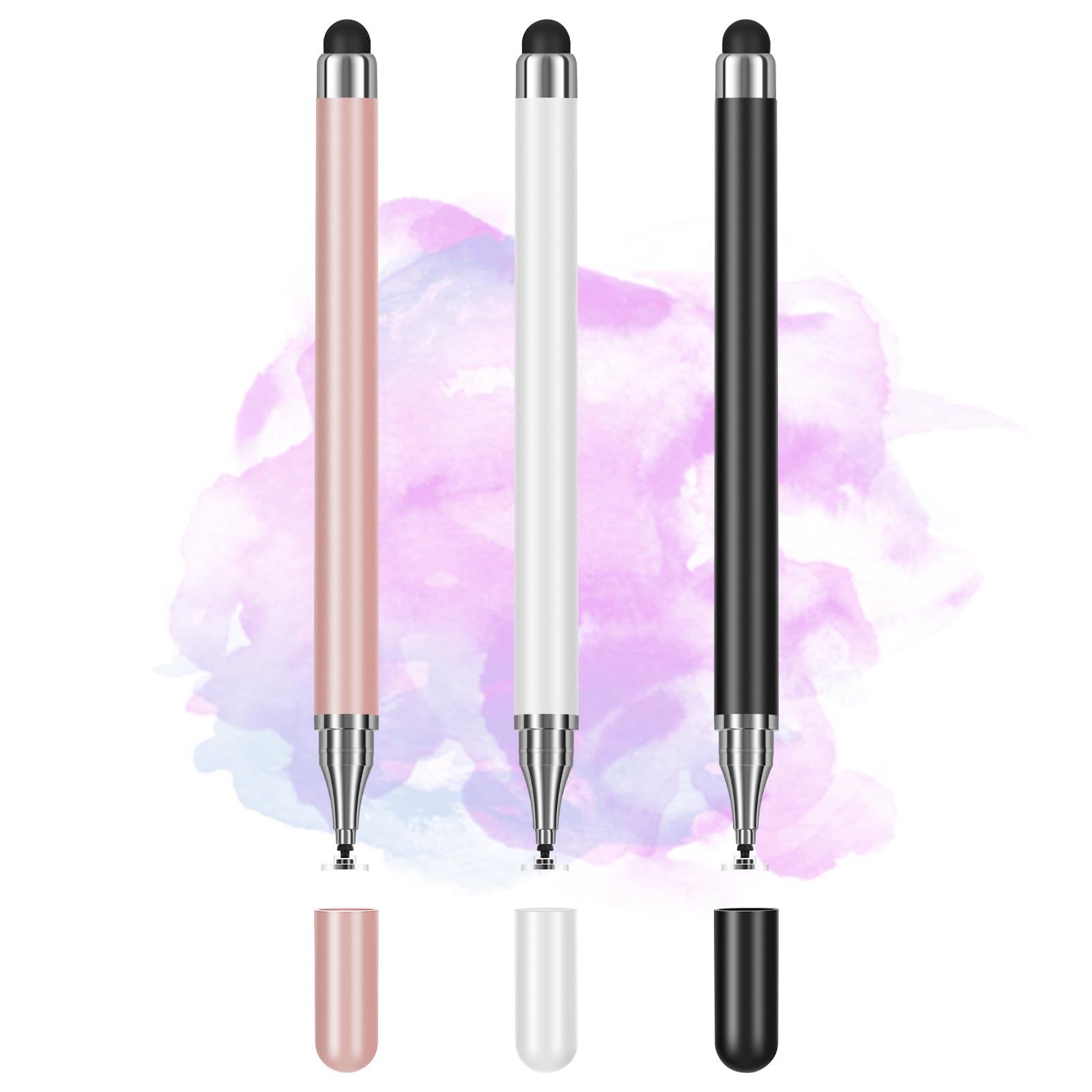 3-Pack Tablets Stylus Pen for All Touchscreen with Precision Disc Tip, 2-in-1 Universal Stylus Compatible with Android, iOS, and Phone– Perfect for Writing, Drawing, and Note-Taking