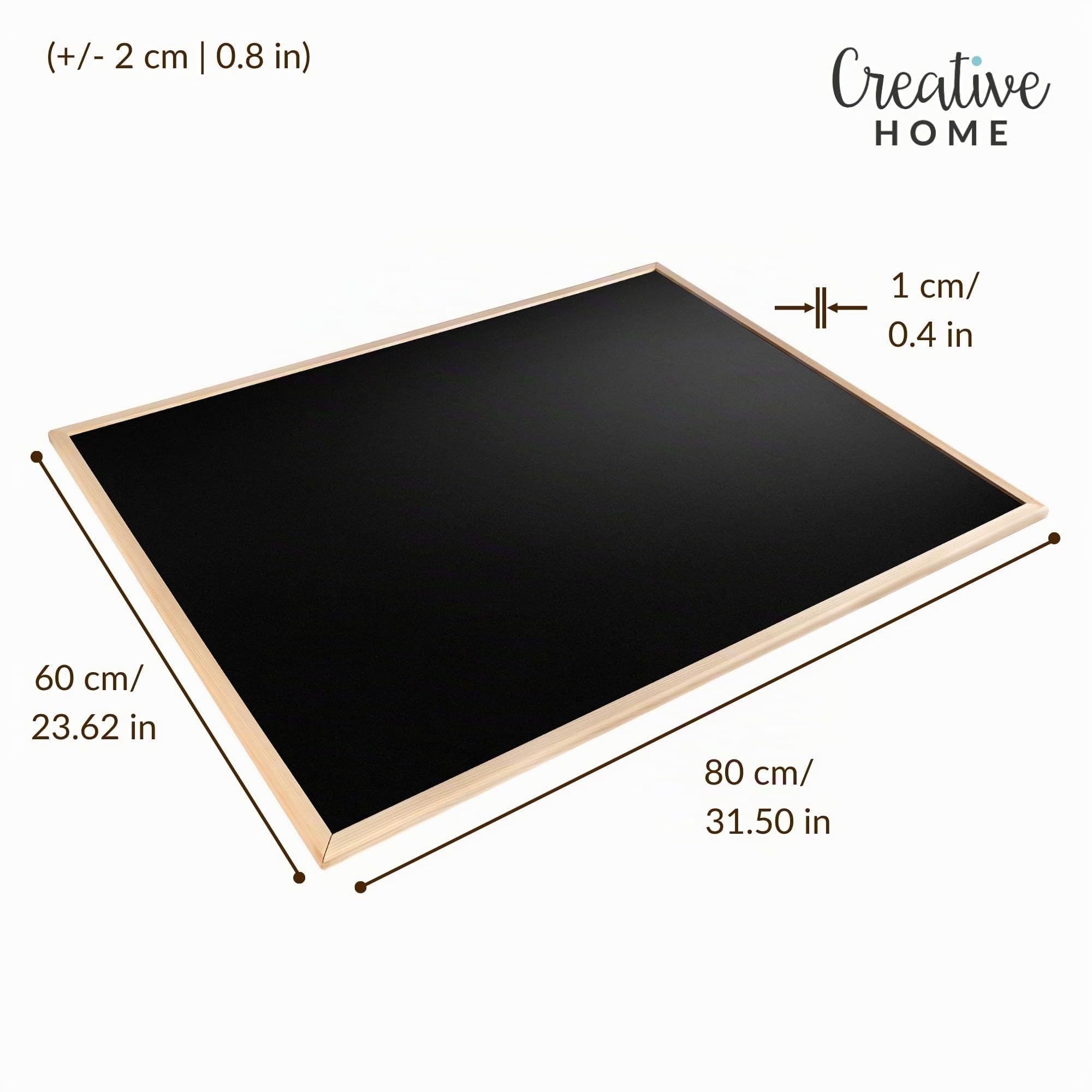 Creative Home Lavagna Magnetica per Gesso da Parete, 80 x 60 cm | Superficie cancellabile, cornice in legno, formato 80 x 60 cm, per casa scuola ufficio e cucina