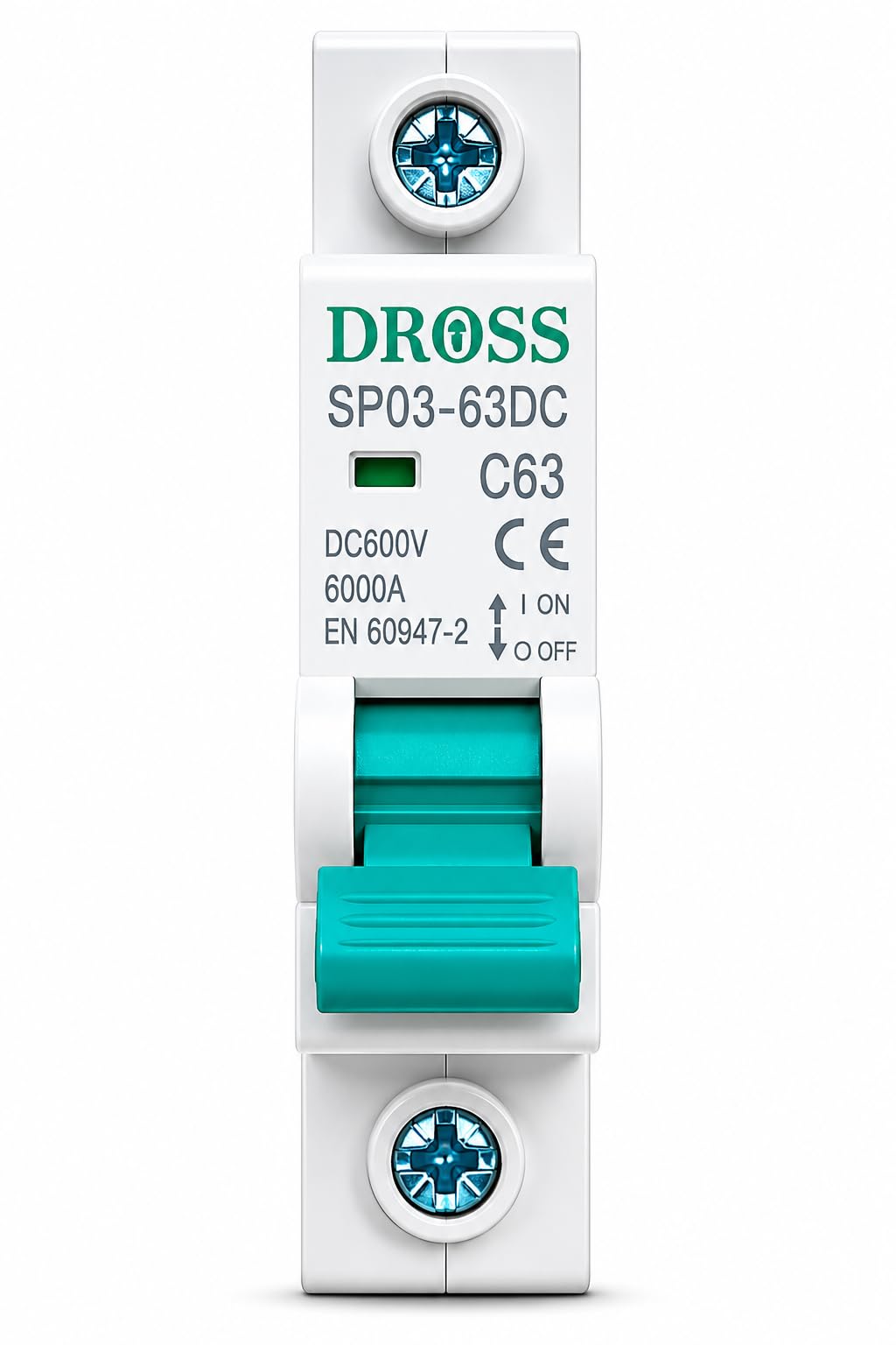 DROSS DC MCB 63A 600V 1 Pole Circuit Breaker for Solar PV System, C Curve | Reliable DC Protection for Solar Panels, Inverters, Battery Systems & DC Circuits with 6000A Breaking Capacity-image-22