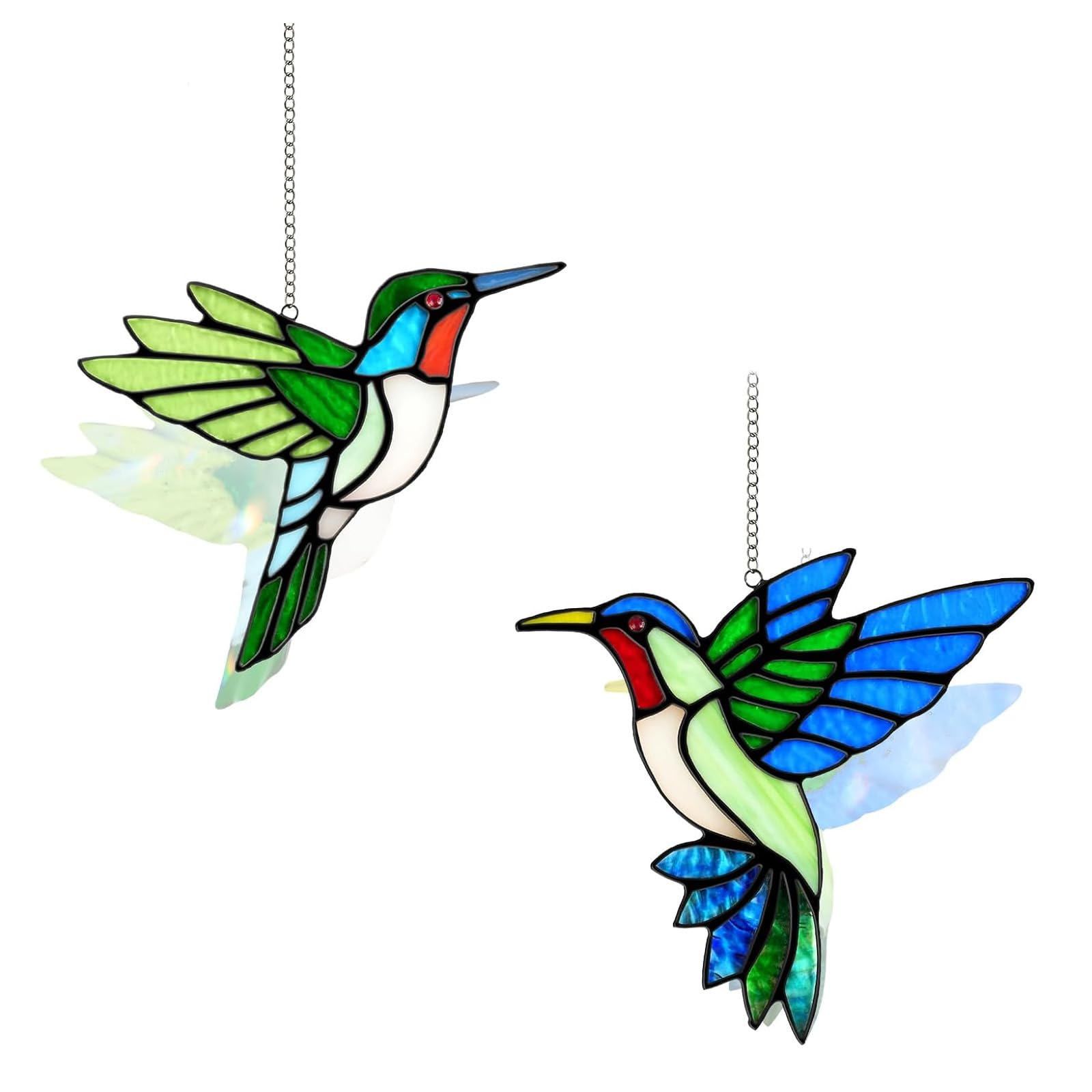 2-Pack Hummingbird Sun Catcher Acrylic Hanging Decor Window Decoration Items Symmetrical Bird Shaped Ornaments-image-26
