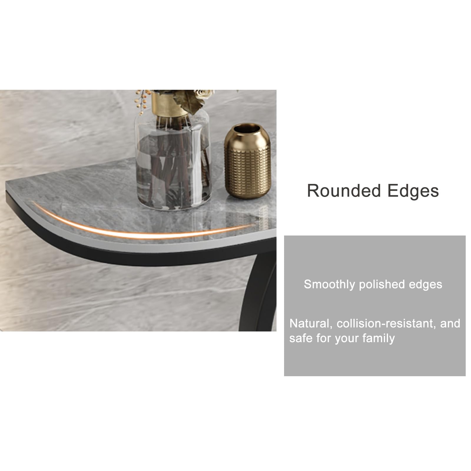 Consolle con Piano in Marmo, Tavolo Consolle Ingresso, Mobile in Stile Moderno, Adatto A Ingressi, Corridoi, Ingressi E Foyer(Gray2,130cm/51.1in)
