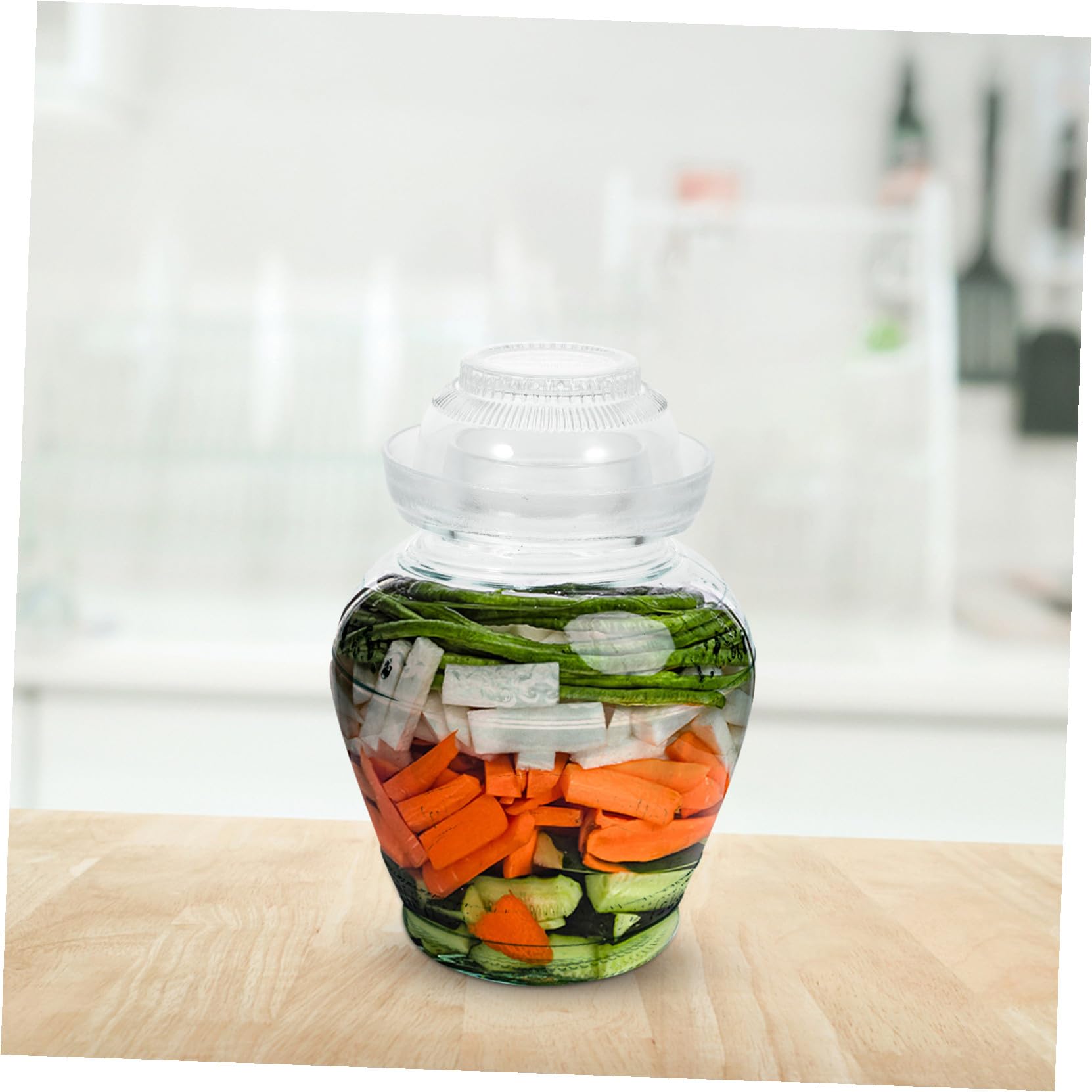 Glas Vorratsdose Große Kapazität Küchen Aufbewahrungsbehälter für Einmachgläser Pickles Fermentieren Luftdicht Bpa frei Transparent Glasbehälter für Trockenfrüchte und Gemüse