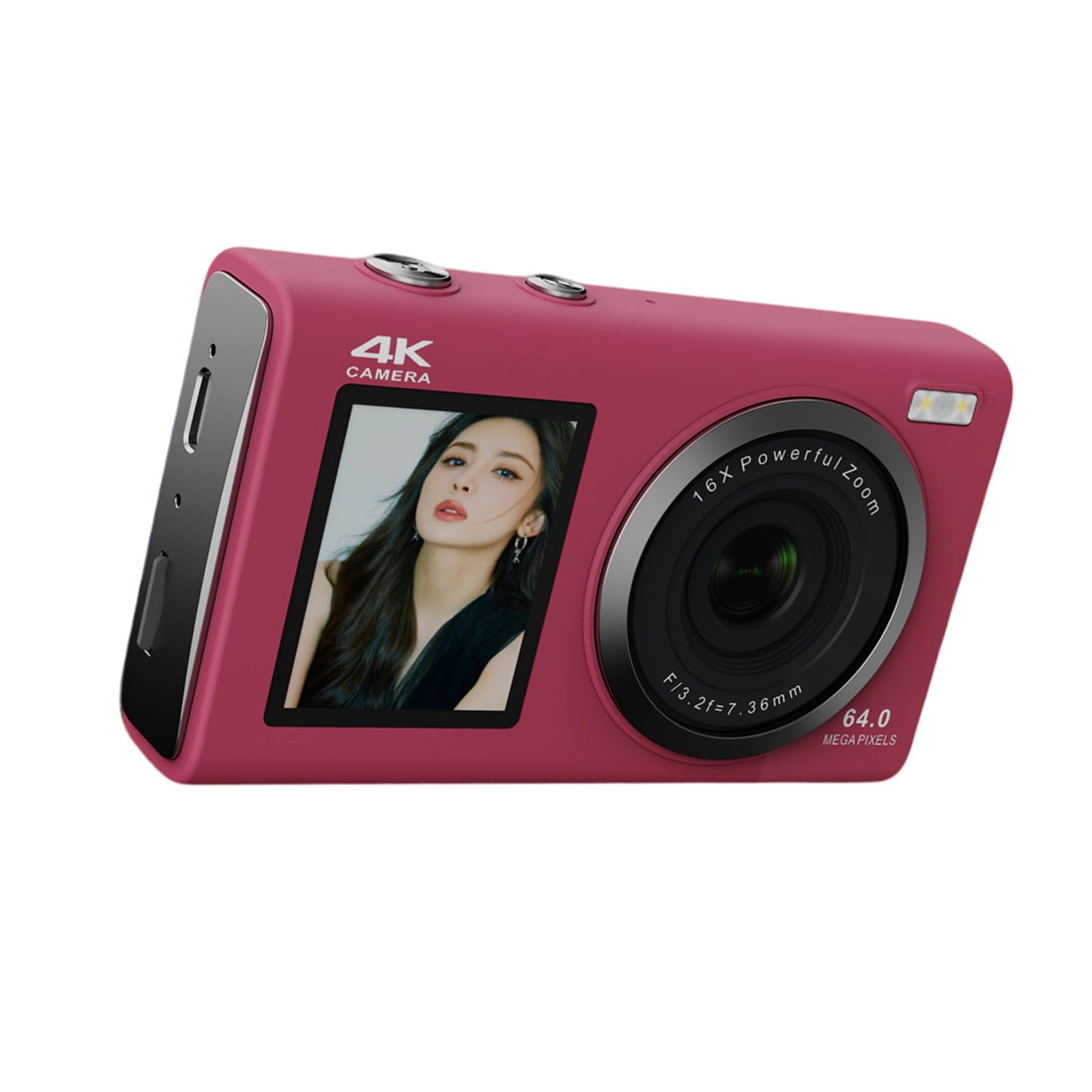 Fotocamera Digitale A Doppio Schermo 4K Da 80 Modalità Ripresa Multipla Durata Prolungata Della Batteria Per Studenti Adolescenti Fotocamera Digitale Per Adolescenti Principianti