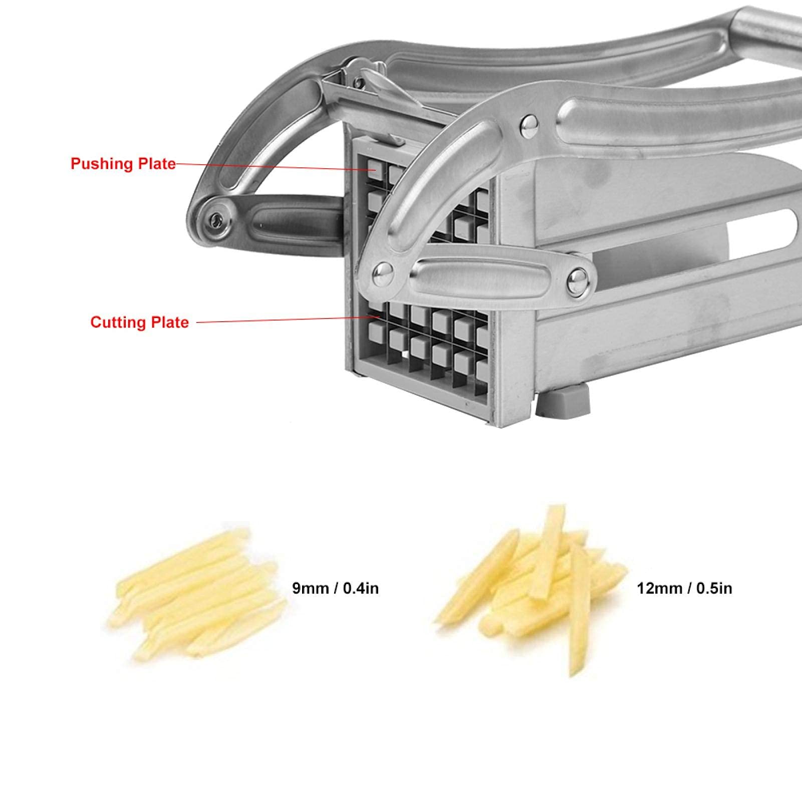 Tagliapatate, Taglia patate fritte in acciaio inossidabile Cippatrice per patate, Tritatutto per verdure taglia patate per la casa