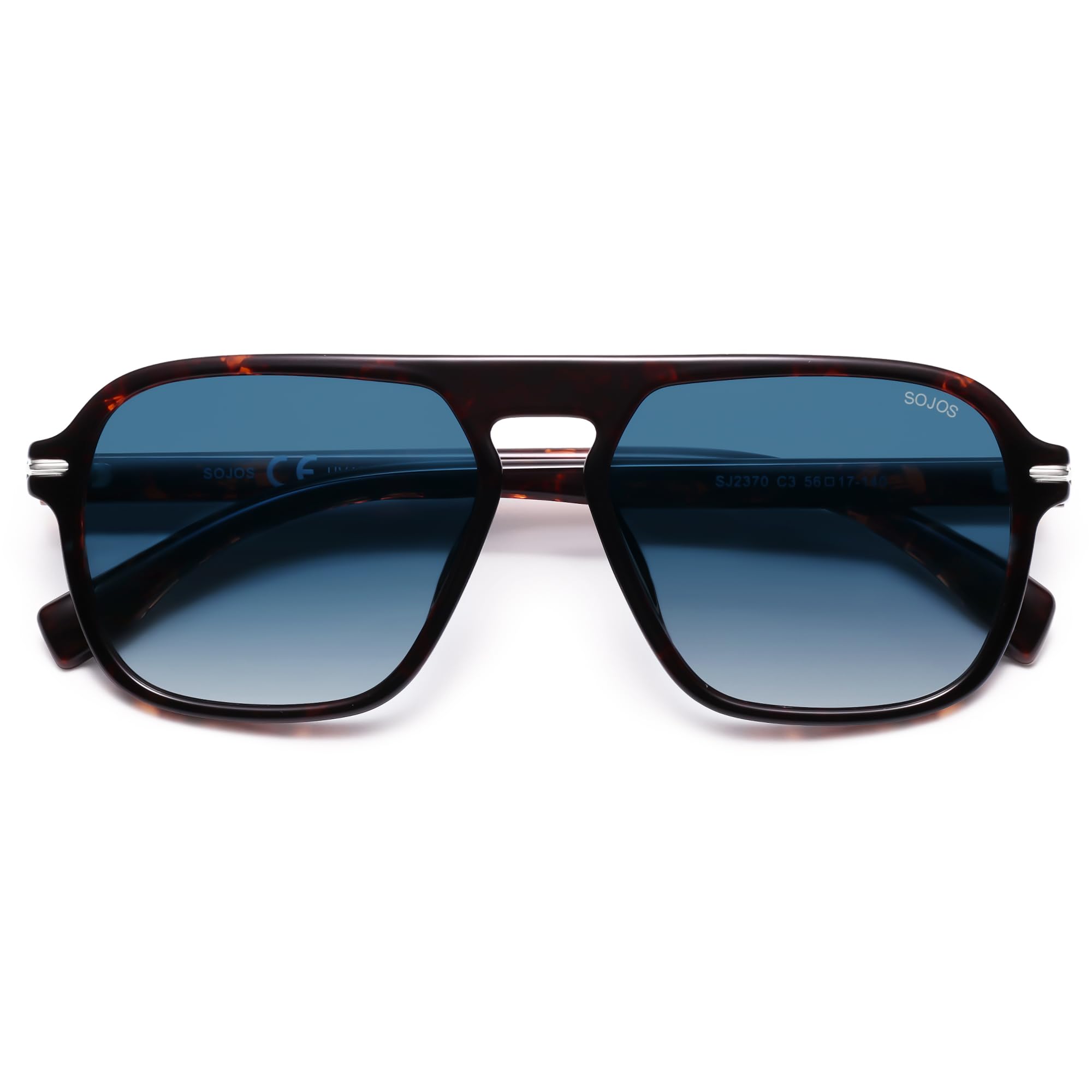 SOJOS Retro Aviator Polarized Sunglasses for Men Women Trendy Vintage Square Pilot Mens Shades SJ2370