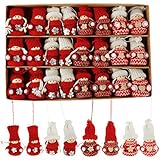 Weihnachtswichtel zum hängen - 24er Set - Wichtel hängend als Deko zur Weihnachtszeit - Baumschmuck Tannenbaum Christbaum Schmuck