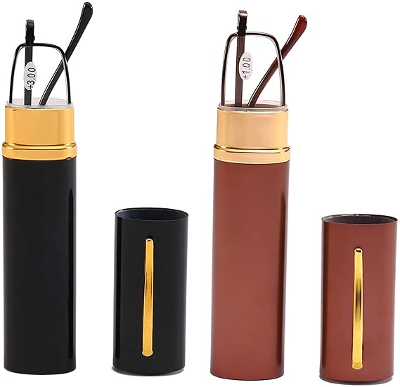JRS 2 Combo Pack of Pen Reading Glasses with FREE Stainless Steel Screwdriver Keychain for Men/Women/Unisex and Lightweight Hard Coat with Pocket Pen Clip Metal Case, for Near Vision, Computer Vision, Laptop / Mobile / TV Watching, Tailoring: Power +1.00 +1.25 +1.50 +1.75 +2.00 +2.25 +2.50 +2.75 +3.00,Regular Size (Mixed Color)