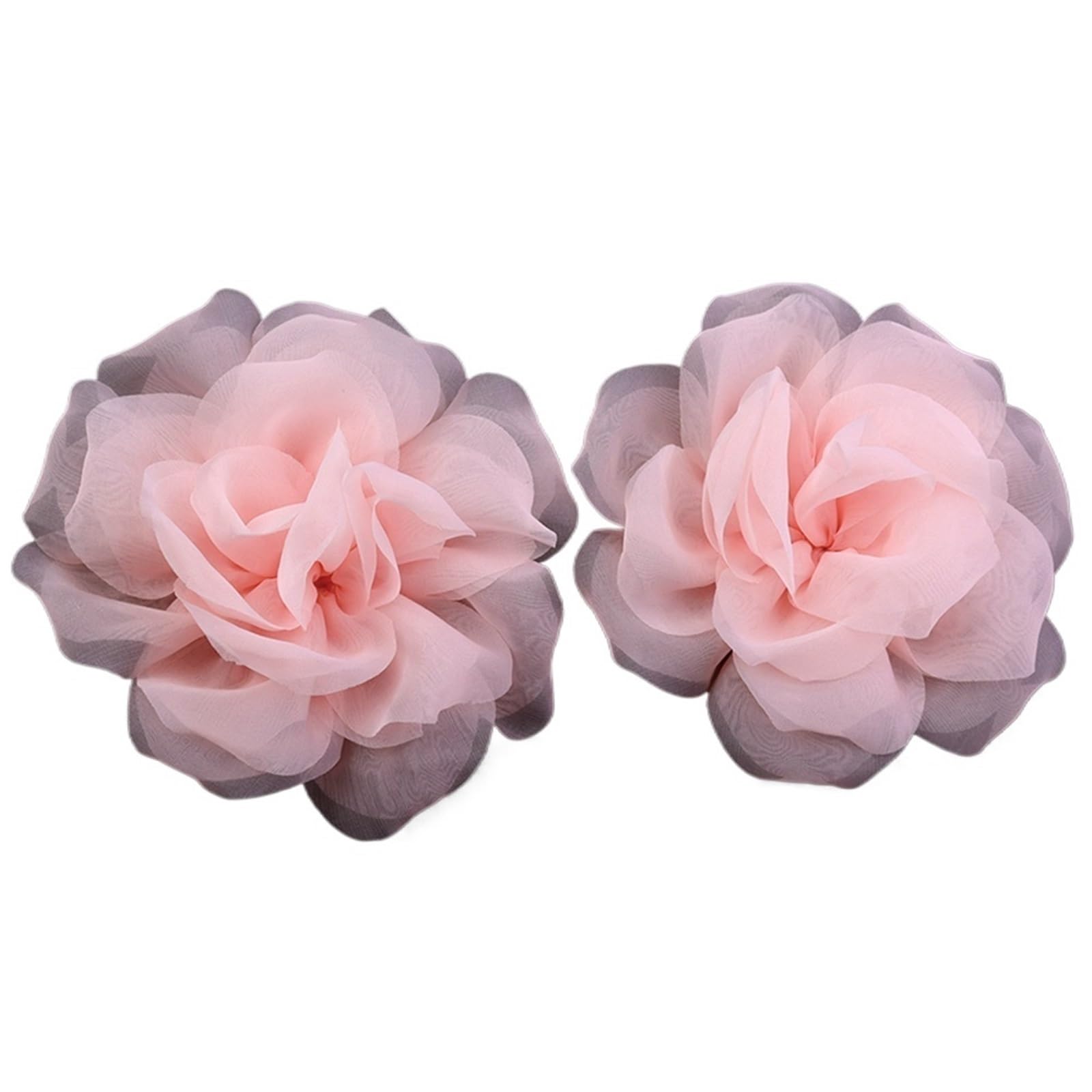 WEKONUMEX Artificial Flower Heads, Artificial Chiffon Fabric Flower Heads, Pack of 5, Multicolor, 10cm, Wedding DIY Craft(Roze)
