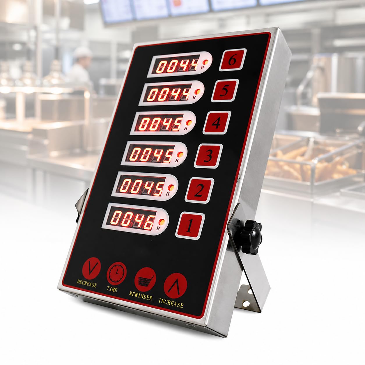 Temporizador digital de cocina, temporizador de cocina comercial de 6 canales con alarma fuerte, recordatorio de eventos múltiples para freír, hornear, camión de alimentos, cocinar pizza