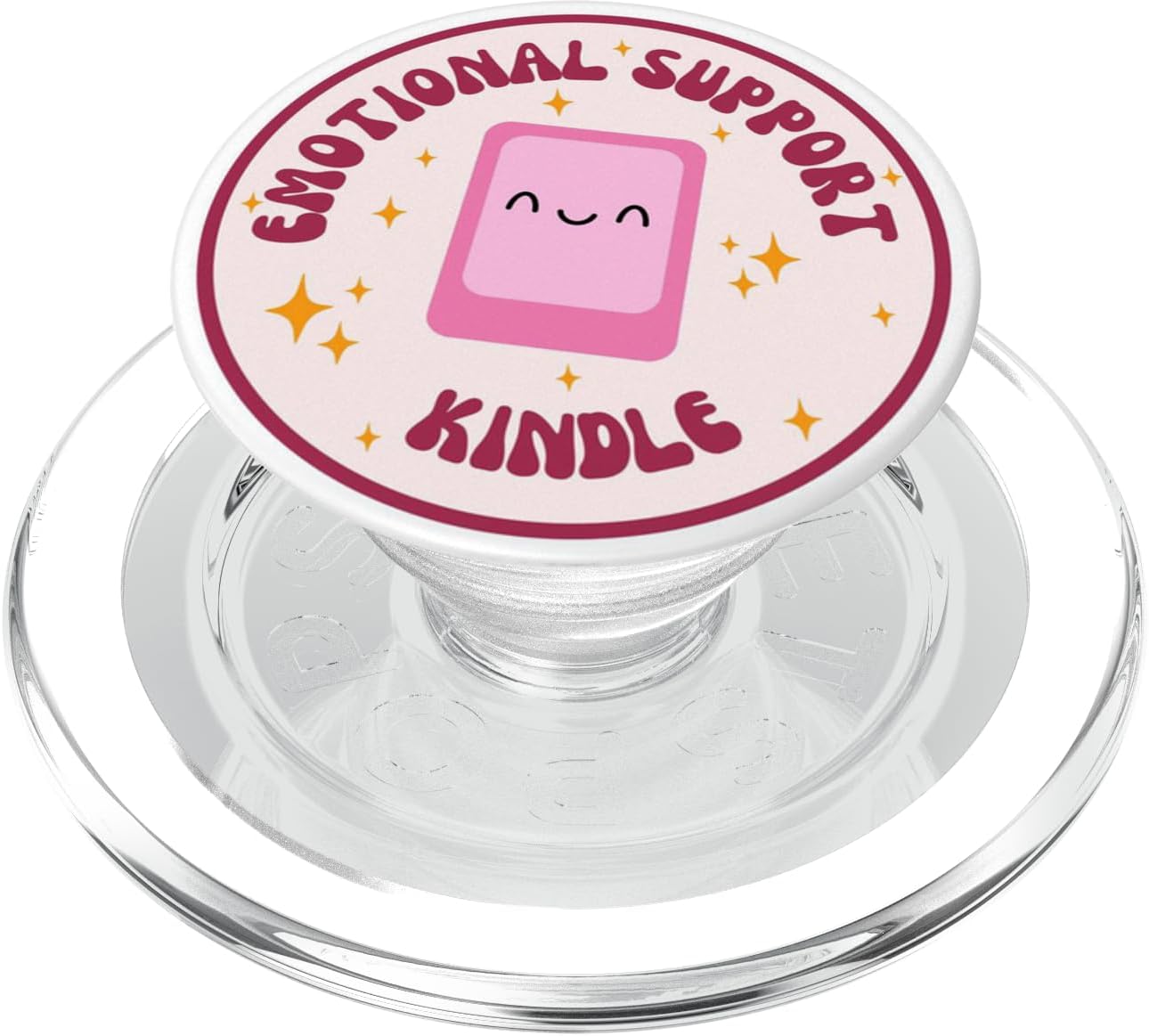 Pink Emotional Support Kindle Reading Bookish Lover PopSockets PopGrip for MagSafe