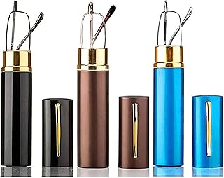 REAVEE 3 Pair Slim Pen Reading Glasses Small Tube Reader Glasses Men Women Spring Hinged Eyeglasses with Portable Clip Case 2.5