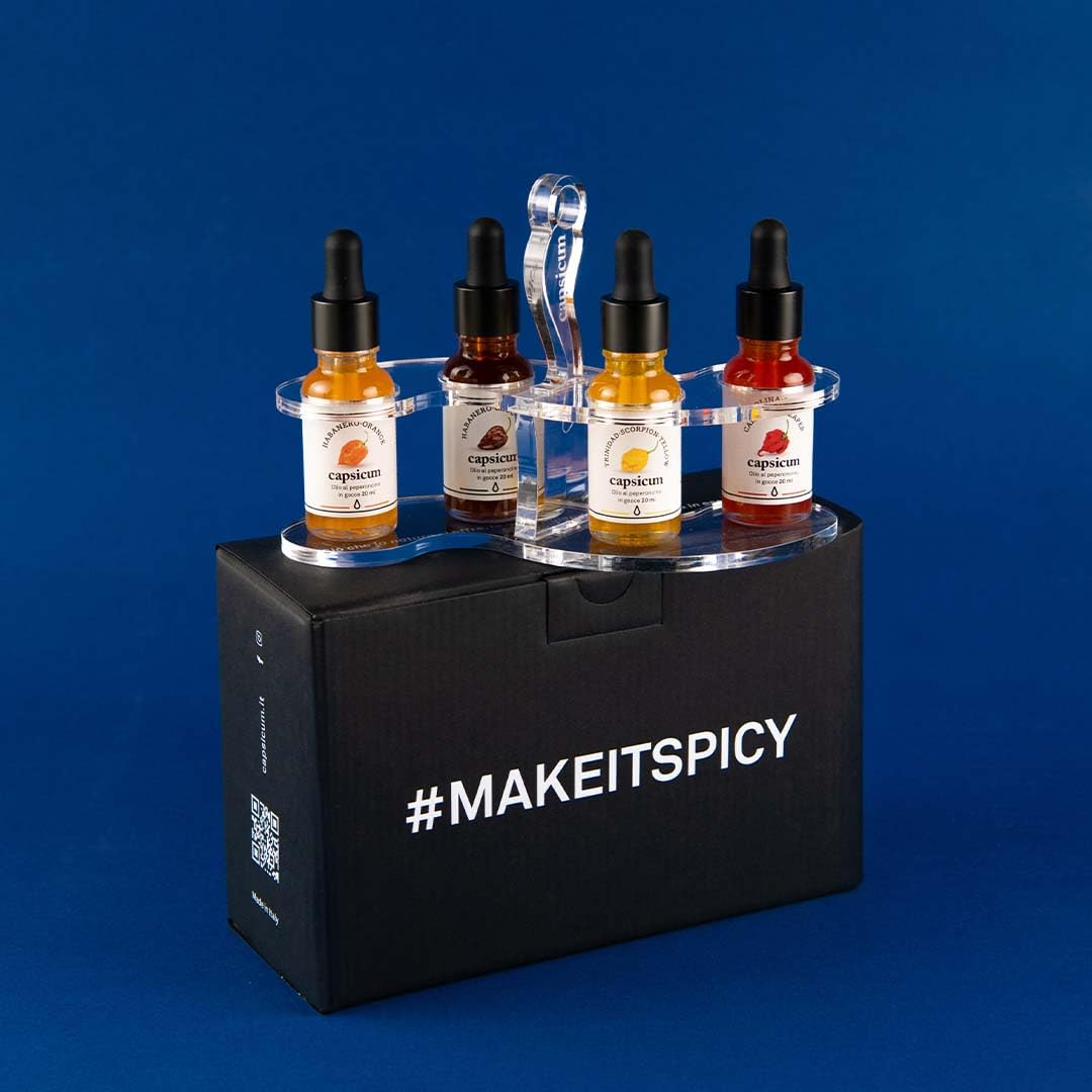 Set Oliera Capsicum Idea Regalo Originale | Olio Piccante Peperoncino Capsicum | Olio Al Peperoncino Piccante 20 Ml | Olio Al Peperoncino 100% Made In Italy | Olio Peperoncino Piccante A Gocce - 4