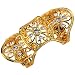 Angel Jewelry Women's Crystal Double Finger Armor Knuckle Ring Adjustable, gold