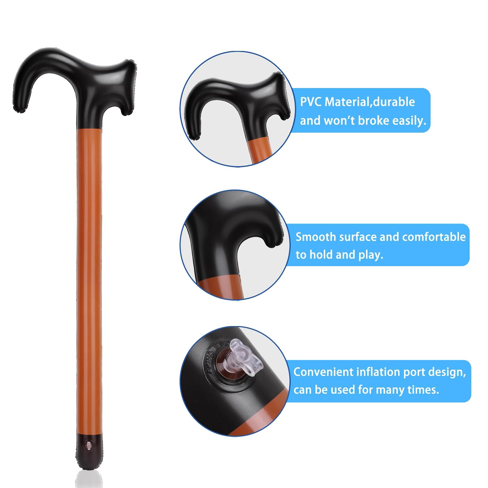 Aufblasbare Gehhilfe & Spazierstock – 2-teiliges Set Für Oma/Opa-Kostüme, Karneval & Cosplay