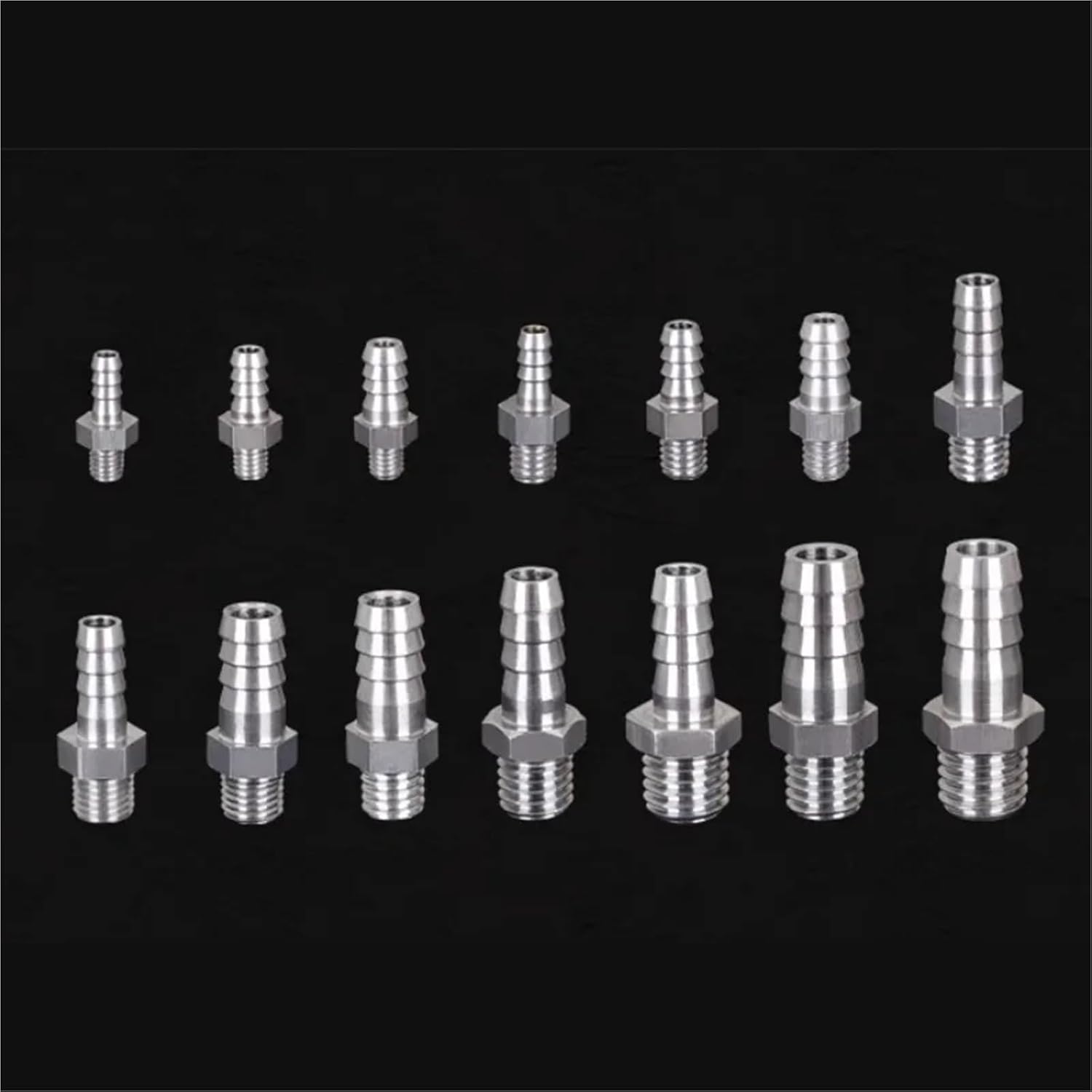 304 Miniature M3 M4 M5 M6 M8 Metric Male To 3mm 4mm 5mm 6mm 8mm Hose Barb OD Brass Tube Fitting Coupler Connector Adapter 1Pcs(6-M6)
