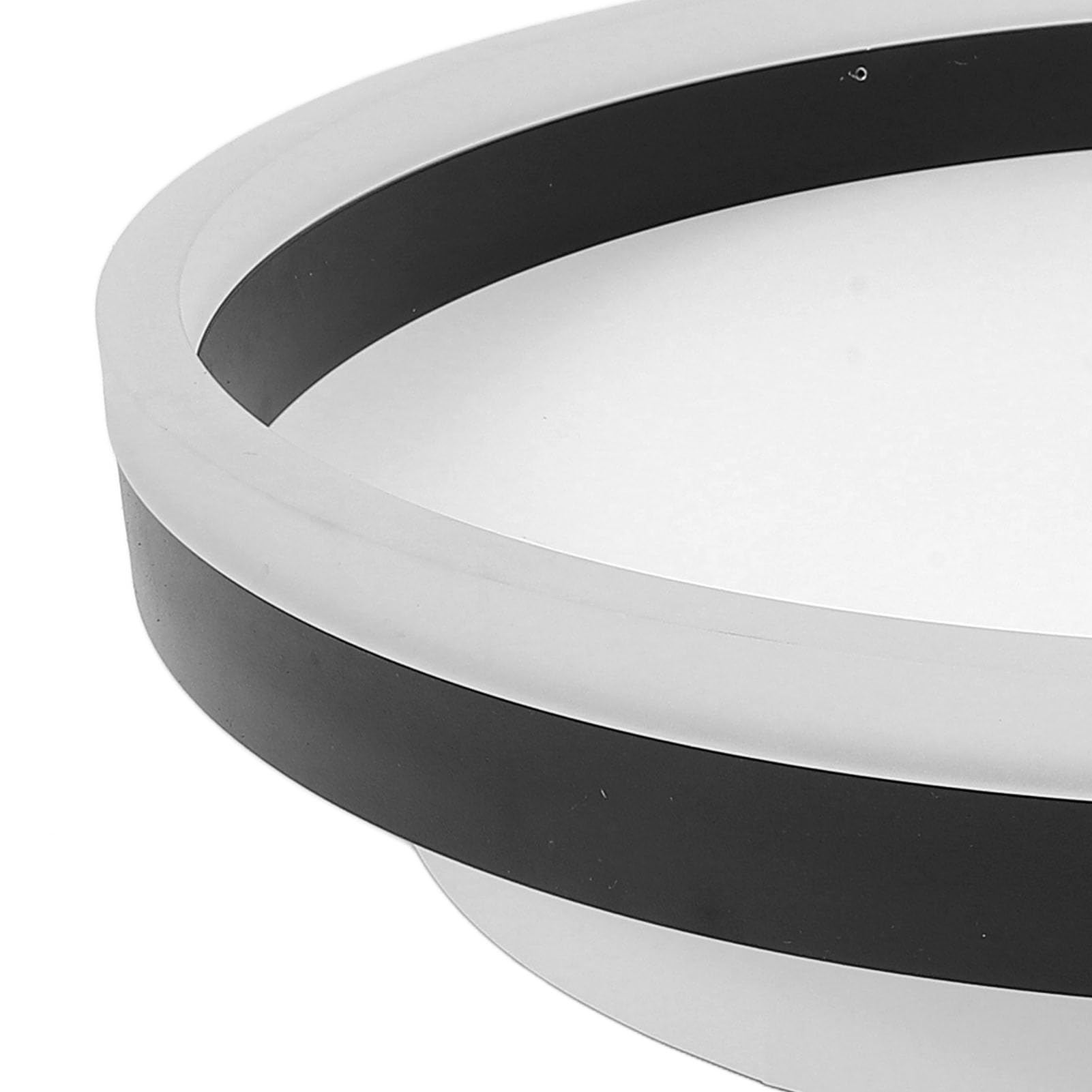 Hyuduo Sufitowa LED do Montażu Podtynkowego Okrągła Oprawa z możliwością Przyciemniania CRI90+ z Pilotem i kontrolą Aplikacji do Sypialni, Kuchni, Salonu, Przedpokoju (BLACK)