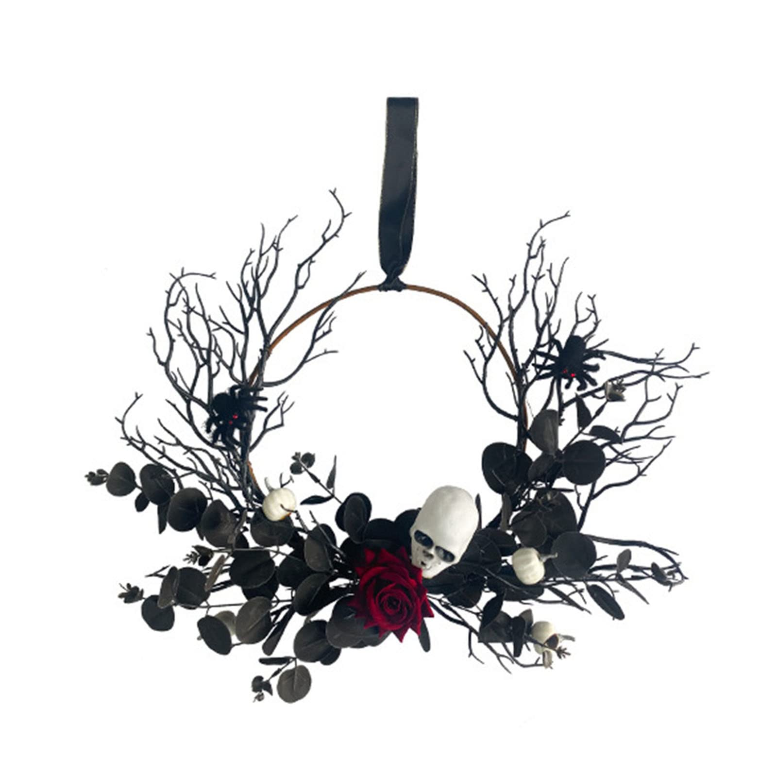 Kalttoy Halloween Wreath Rose Wreath Garland Fall Decorative Supplies for Festival Party Front Door Decoration Fall Signs