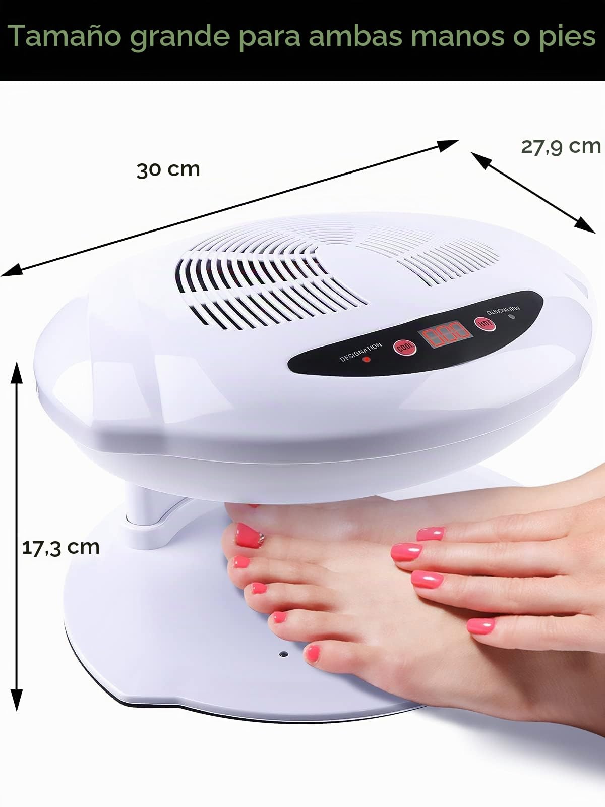 Kalolary Secador de Uñas, 400W Nail Dryer Secador con Aire Frío y Caliente Ventilador de Secado de Manicura para Manos y Pies Esmalte de Uñas Sensor Automático Uso en El Hogar y El Salón (Blanco) | Aire Frío y Caliente Ventilador de Secado de Manicura par