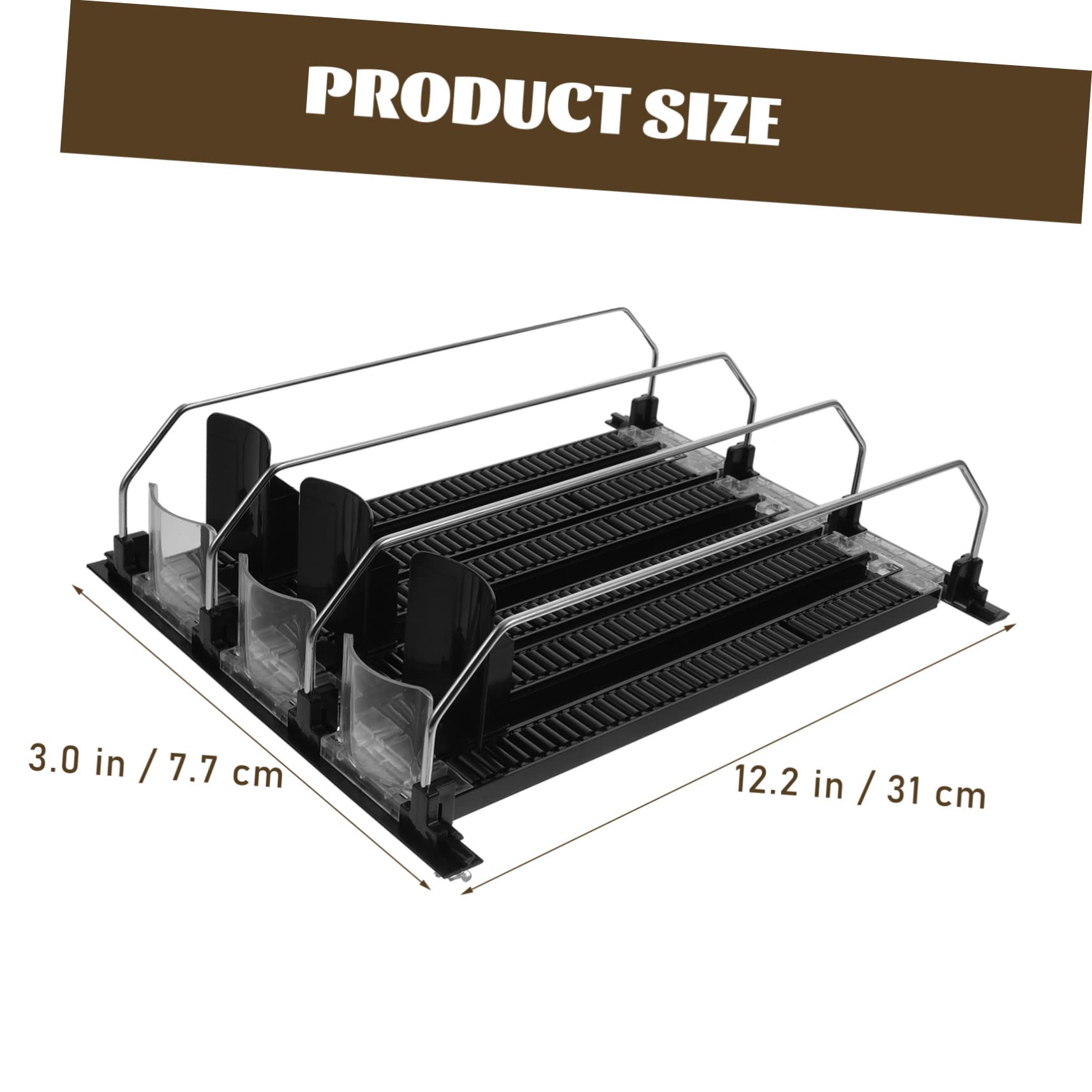 Cabilock Dispensador Automático de Bebidas Fácil de Instalar, Organizador de Latas de Refresco, 3 Piezas, Abs y Acero Inoxidable, Nevera