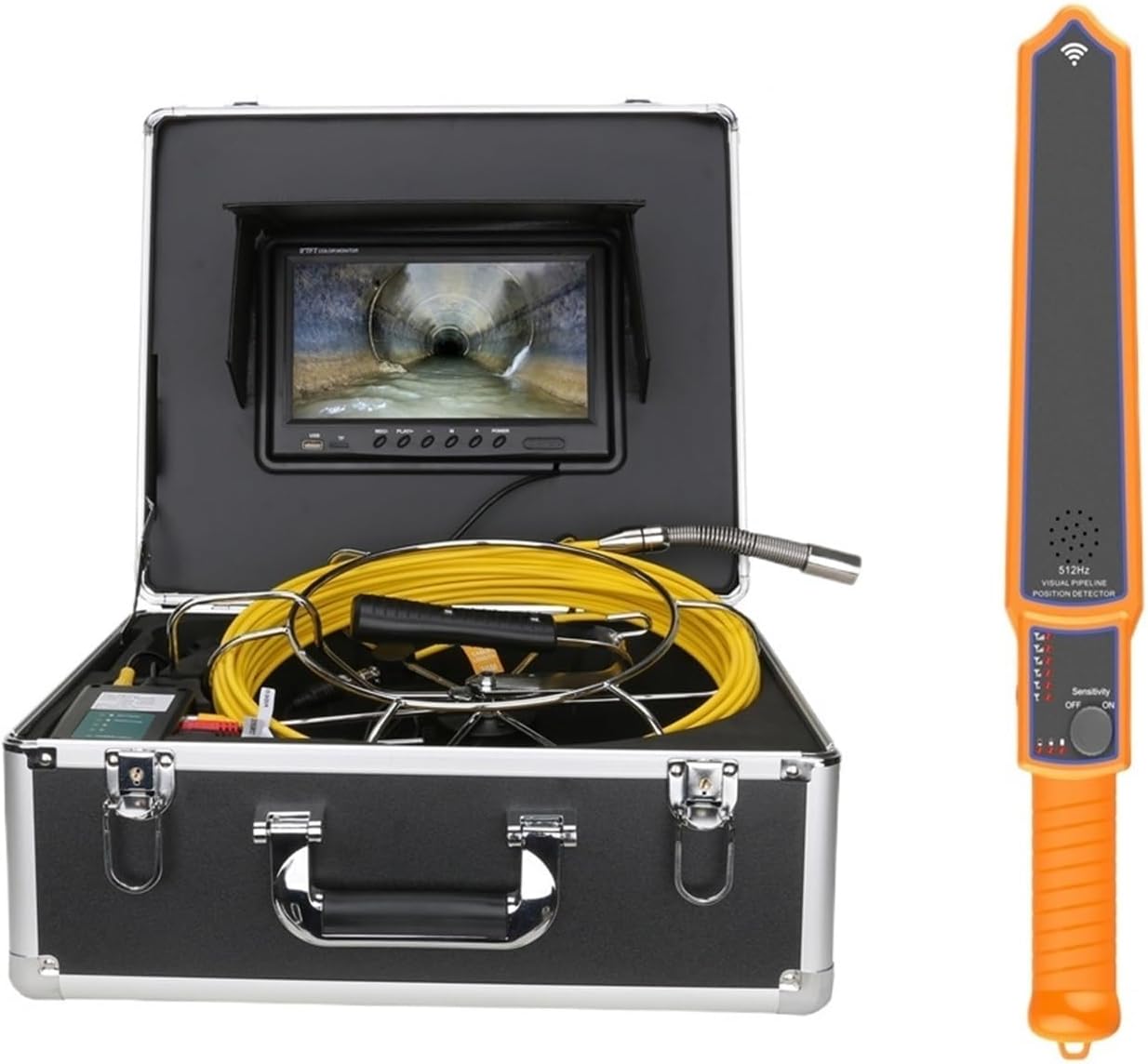 Drain Inspection Camera 20M/30M/40M/50M Cable Sewer Pipe Inspection Video Camera with Meter Counter 512HZ Pipe Locator 22MM IP68 HD 1000TVL Camera