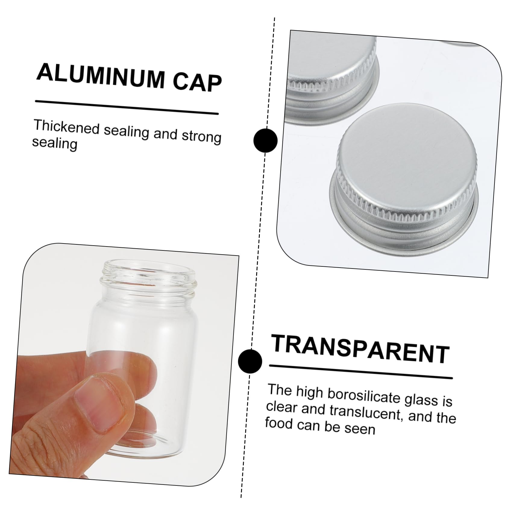 PRETYZOOM - Lote De 50 Botes De Vidrio Pequeños Con Tapas Para Muestras, Almacenamiento Transparente Ideal Para Experimentos Y Análisis De Laboratorio