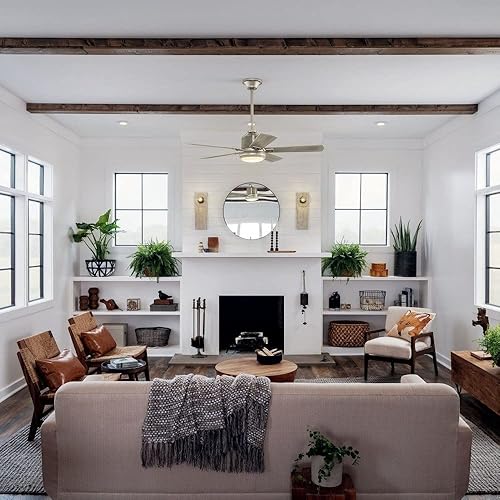 Miniatura 4 de Kichler Ventilador de techo Colerne de 52 pulgadas con luz LED, níquel cepillado