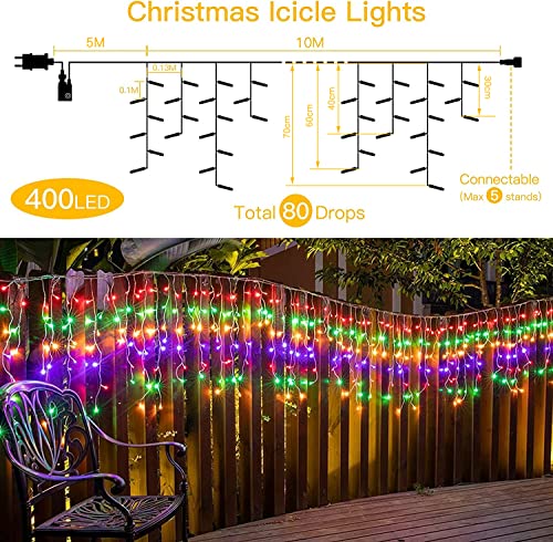 Elegear Luci Natale Esterno Cascata