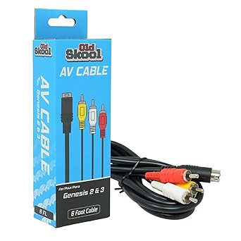 Old Skool Sega Genesis 2, 3, Nomad, or 32x Standard AV Cable Bulk Packaging