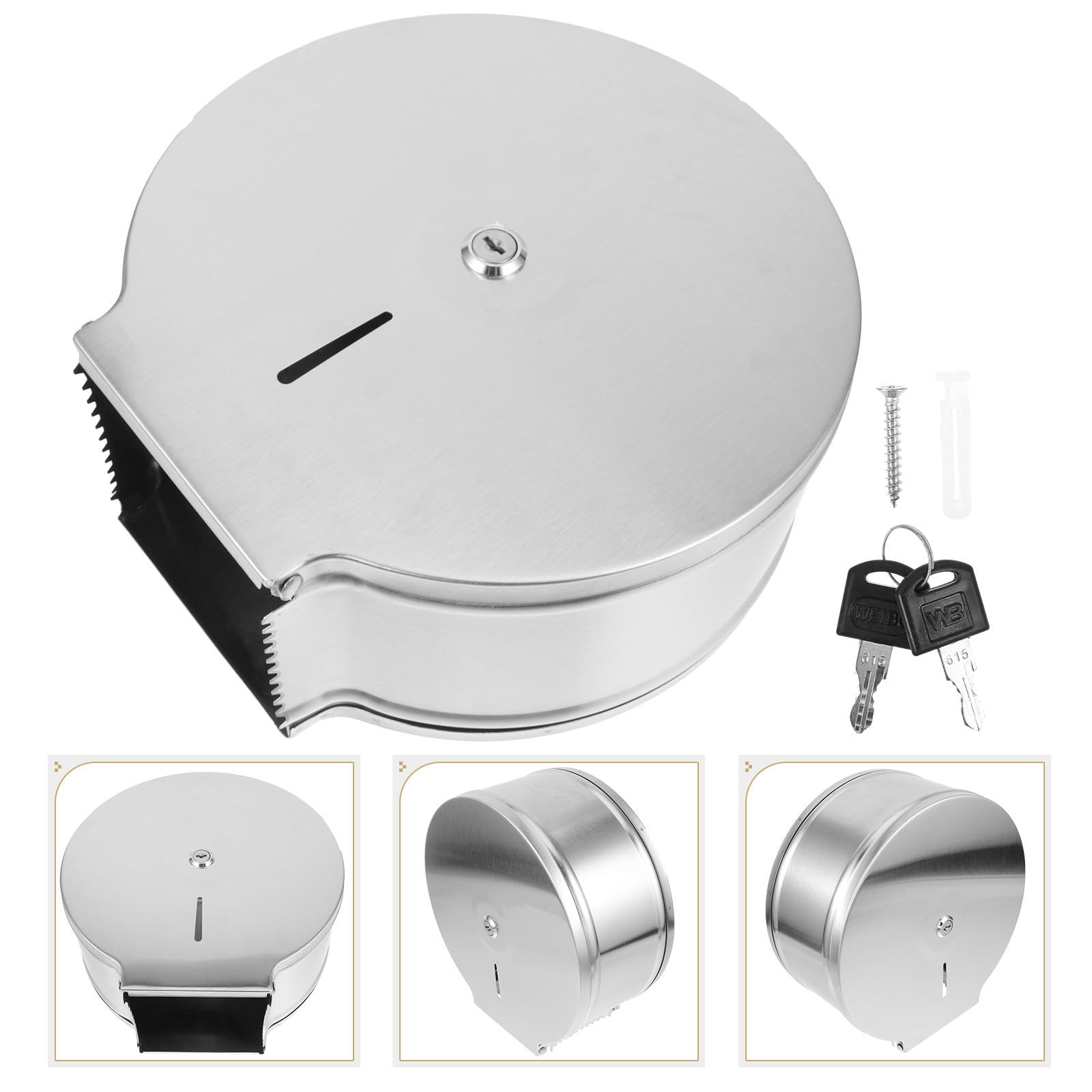 Kisangel Portarrollos Moderno y Minimalista de Acero Inoxidable de Papel Higiénico Resistente Capacidad Fuerte para Baño Doméstico y Hotel