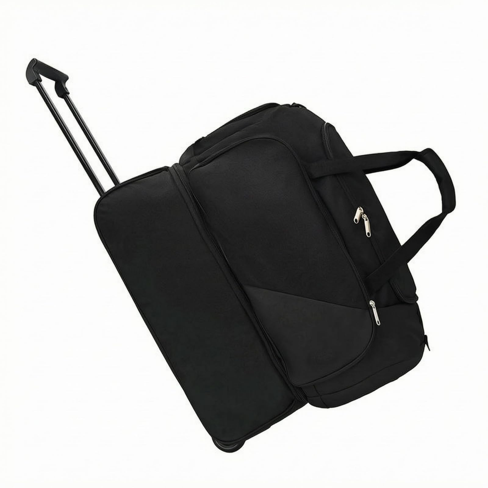 Borsa da Viaggio Sportiva Trolley Borsone Strutturato con Ruote Contenitore Attrezzatura Sacca Palestra in Tessuto Oxford con Manico in Metallo