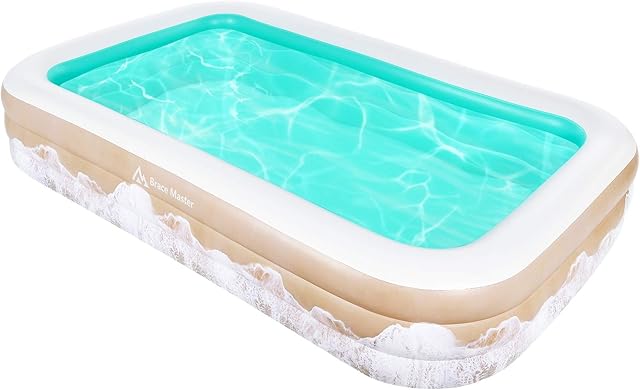 Brace Master Inflatable Swimming Pool, 241cm x 142cm x 56cm, Blow Up Pool, Family Kiddie Pools, Full-Sized Inflatable Pool for Toddlers, Kids, Adults, Outdoor, Garden, Backyard, Green