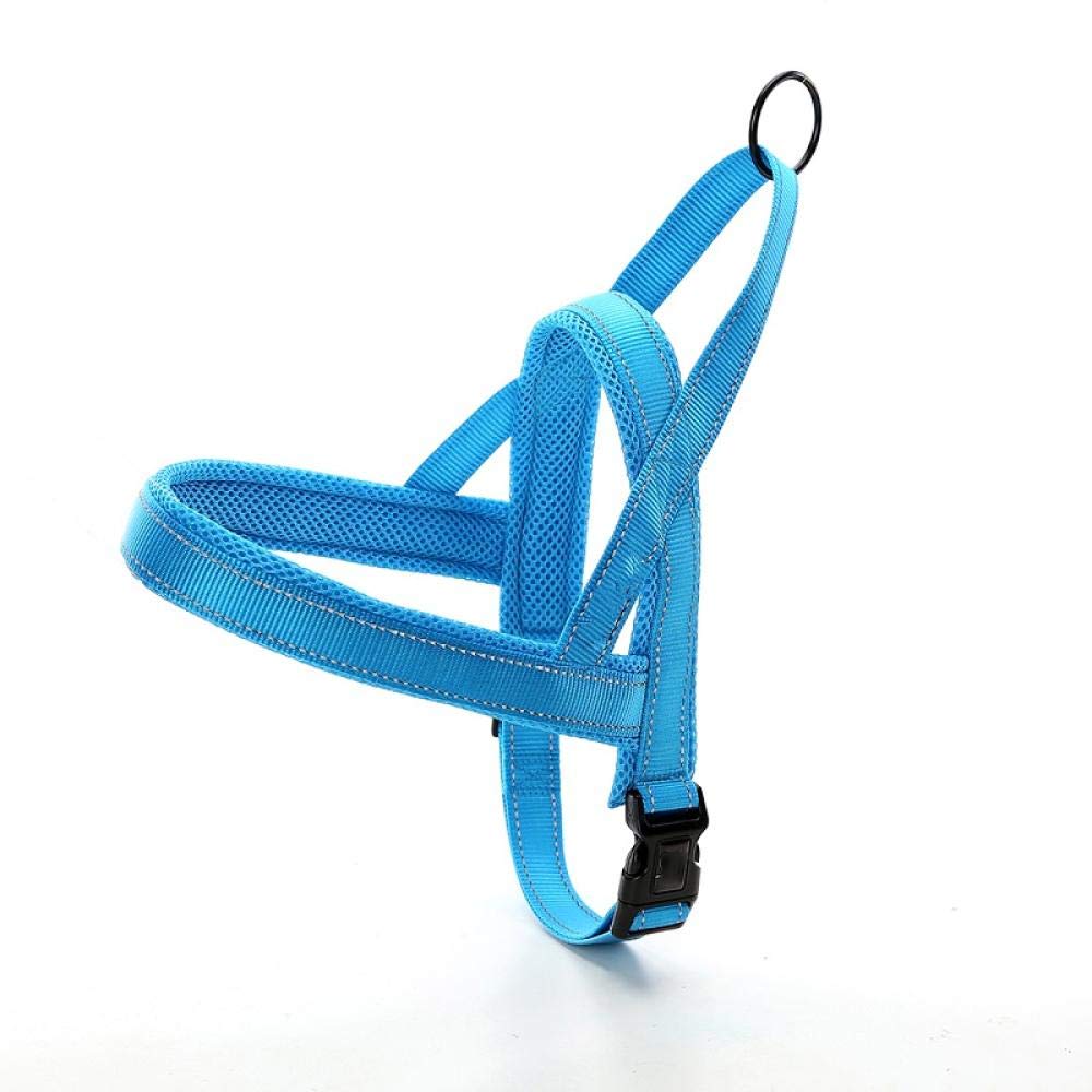 NX Instala rápidamente el arnés para perro, chaleco reflectante para mascotas, malla suave y arnés transpirable para perro, adecuado para perros pequeños, medianos y grandes, correa de pecho S azul