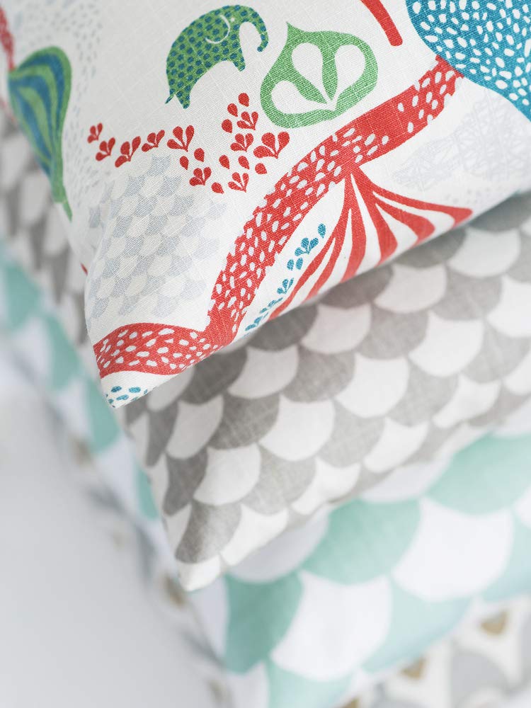 Cuscino decorativo 50 cm x 50 cm - Saga Forest - Bianco/Rosso