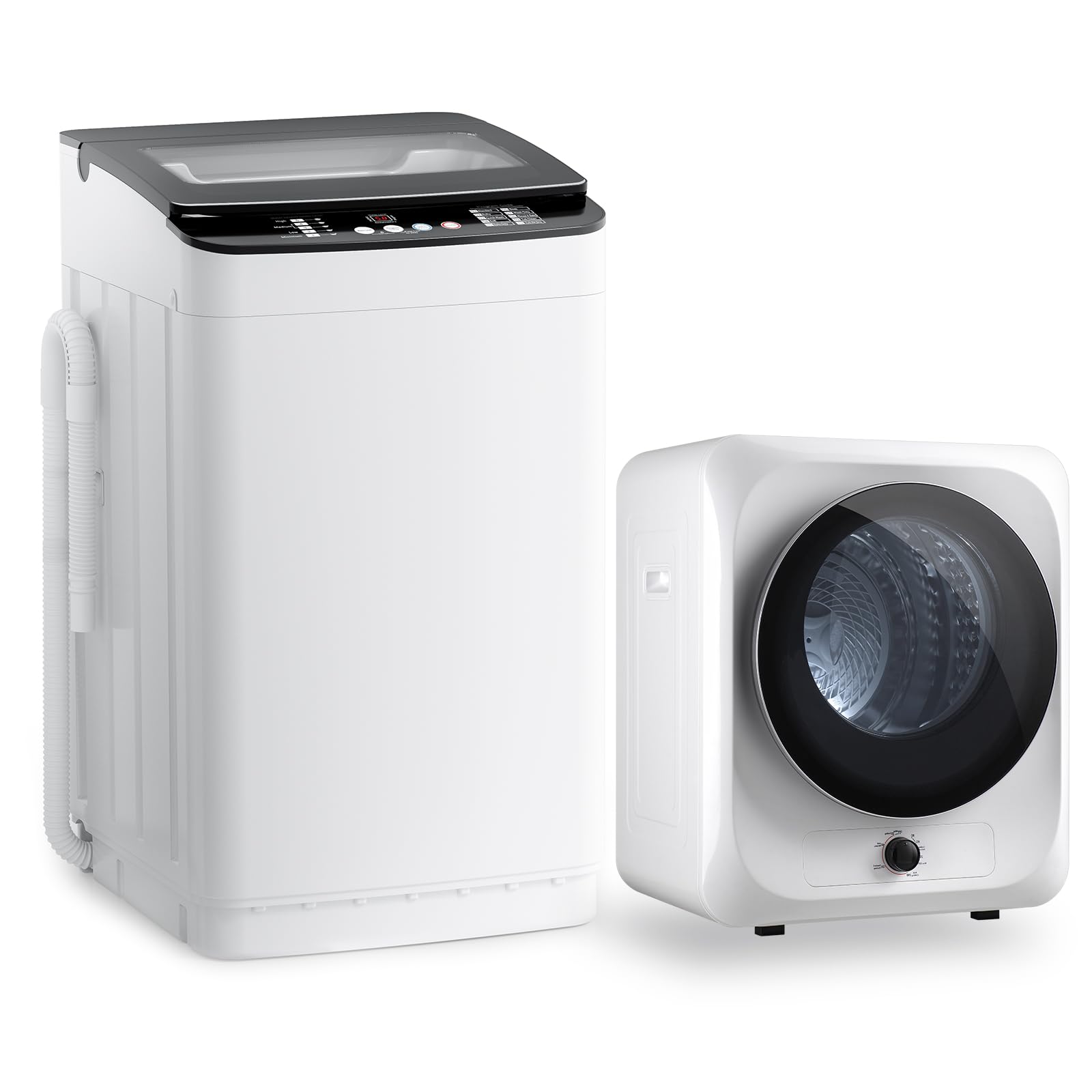 Conjunto combinado de lavadora y secadora portátiles Auertech, lavadora totalmente automática de 25 lb, secadoras portátiles de 10 lb, lavadora y secadora compactas para apartamentos, casas rodantes, dormitorios
