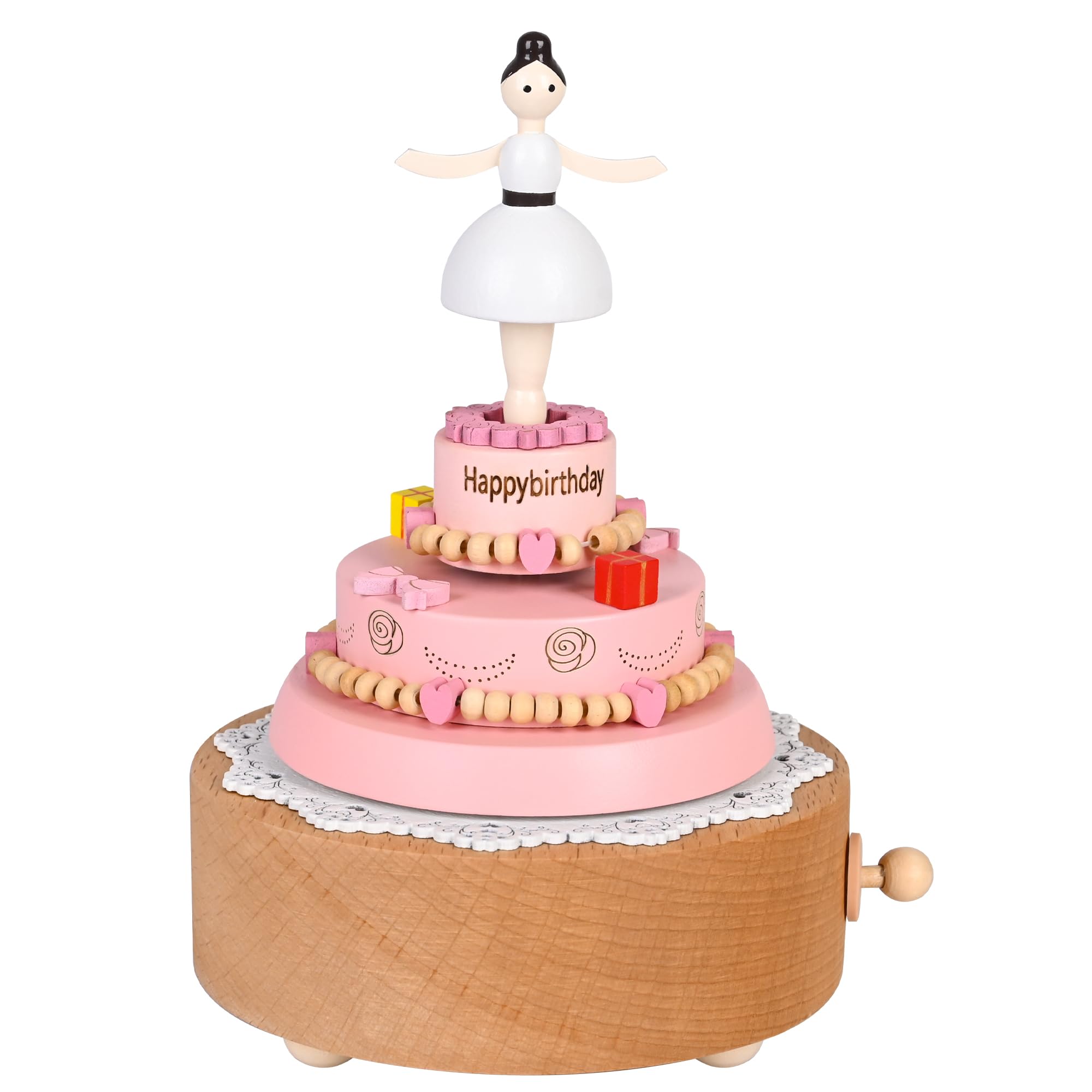 EAXGO Happy Birthday Wooden Music Box, Mechanical Wind Up Musical Boxes,Unique Birthday Gifts for Women Daughters Lover Friends