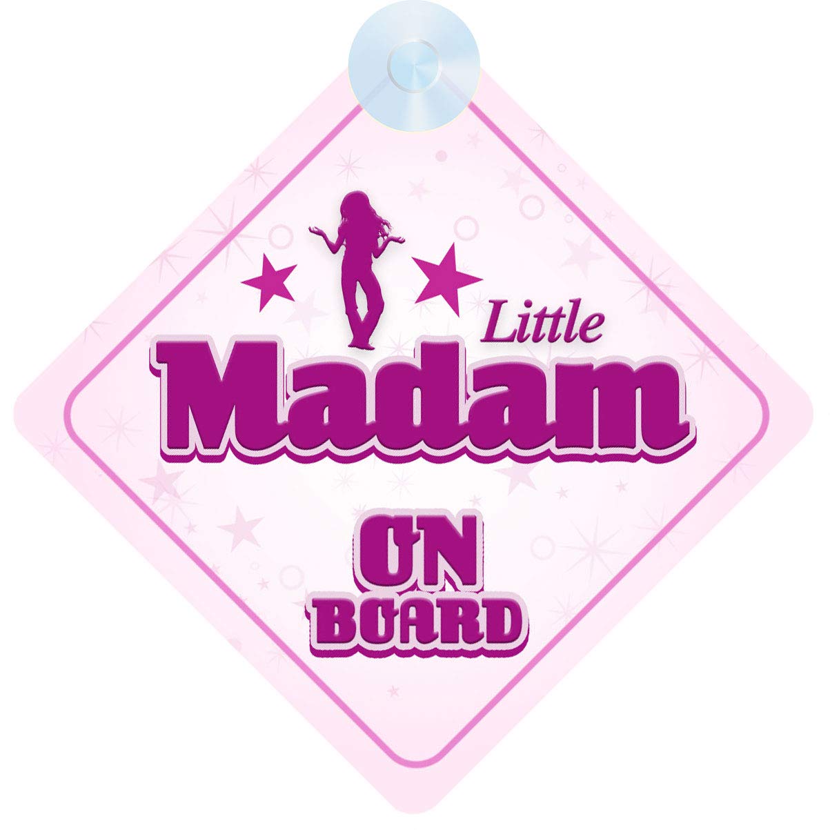 Little Madam on Board Car Sign for Children/Baby Girls Non Personalised Character Theme