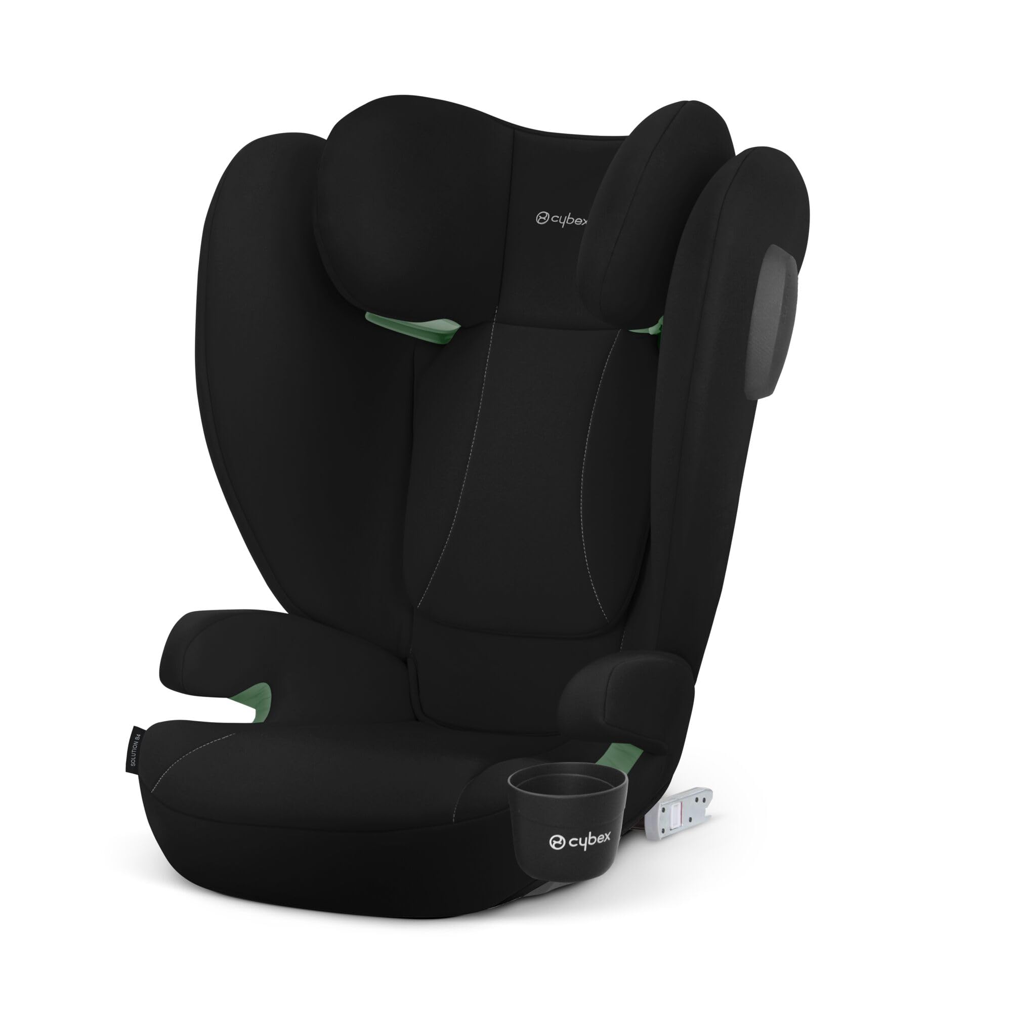 Cybex Silver Fotelik samochodowy Solution B4 i-Fix, Z uchwytem na napoje, Do samochodów z systemem ISOFIX i bez niego, Od ok. 15–50 kg / 100-150 cm, Od ok. 3 do 12 lat, Volcano Black (Wulkan Czarny)