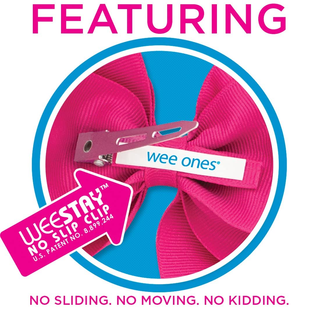 Wee Ones Girls' Satin Bowtie with Twisted Wrap and Whimsy Tails on a WeeStay Hair Clip, King, Oatmeal