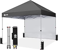 Vista 9 de CROWN SHADES - Toldo desplegable de 8 x 8 pies con 1 pared lateral, tienda de campaña de playa que se arma con solo presionar un botón, glorieta