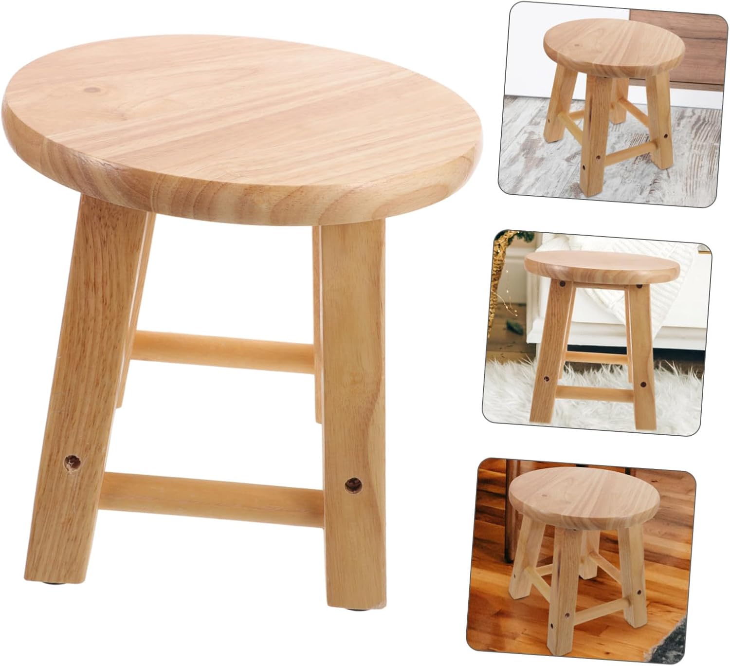 Wood Stool for Boys and Girls Adults Kitchen Stool Step Wood Smooth Surface