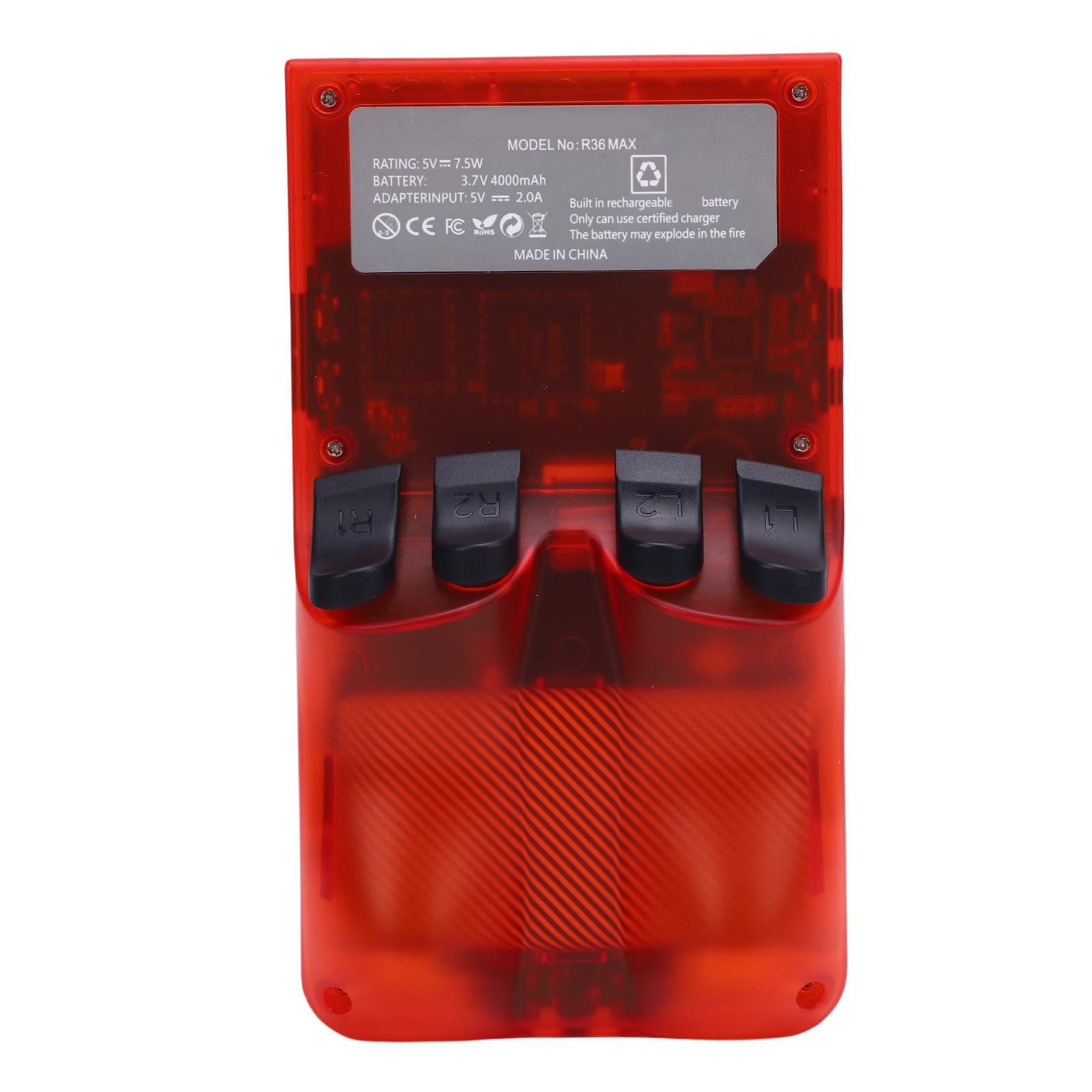 Console da gioco portatile con aperto codice sorgente schermo da 4 pollici 720x720 console per videogiochi retrò portatile 4000mAh batteria rossa (128G)